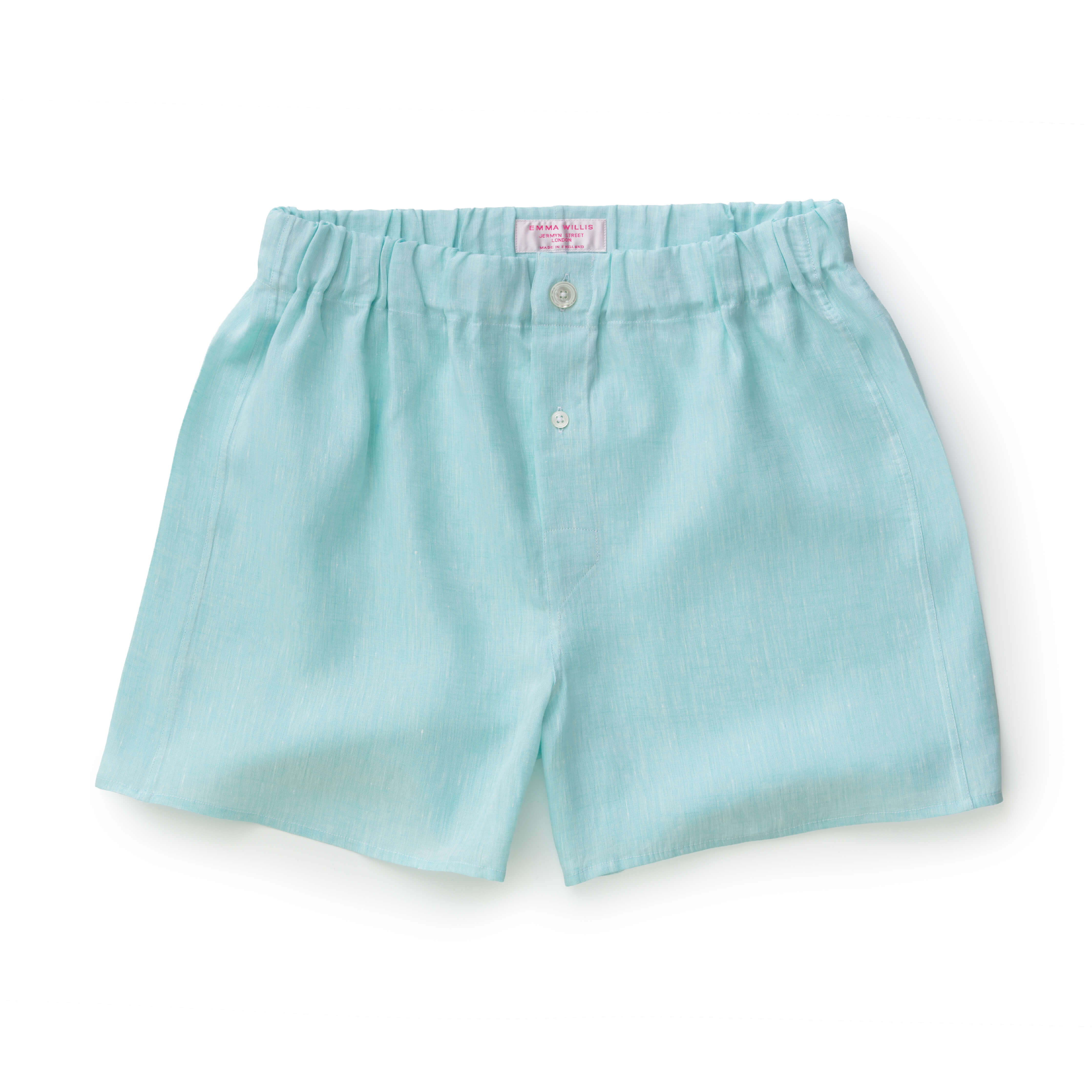 Mint Linen Boxer Shorts - New