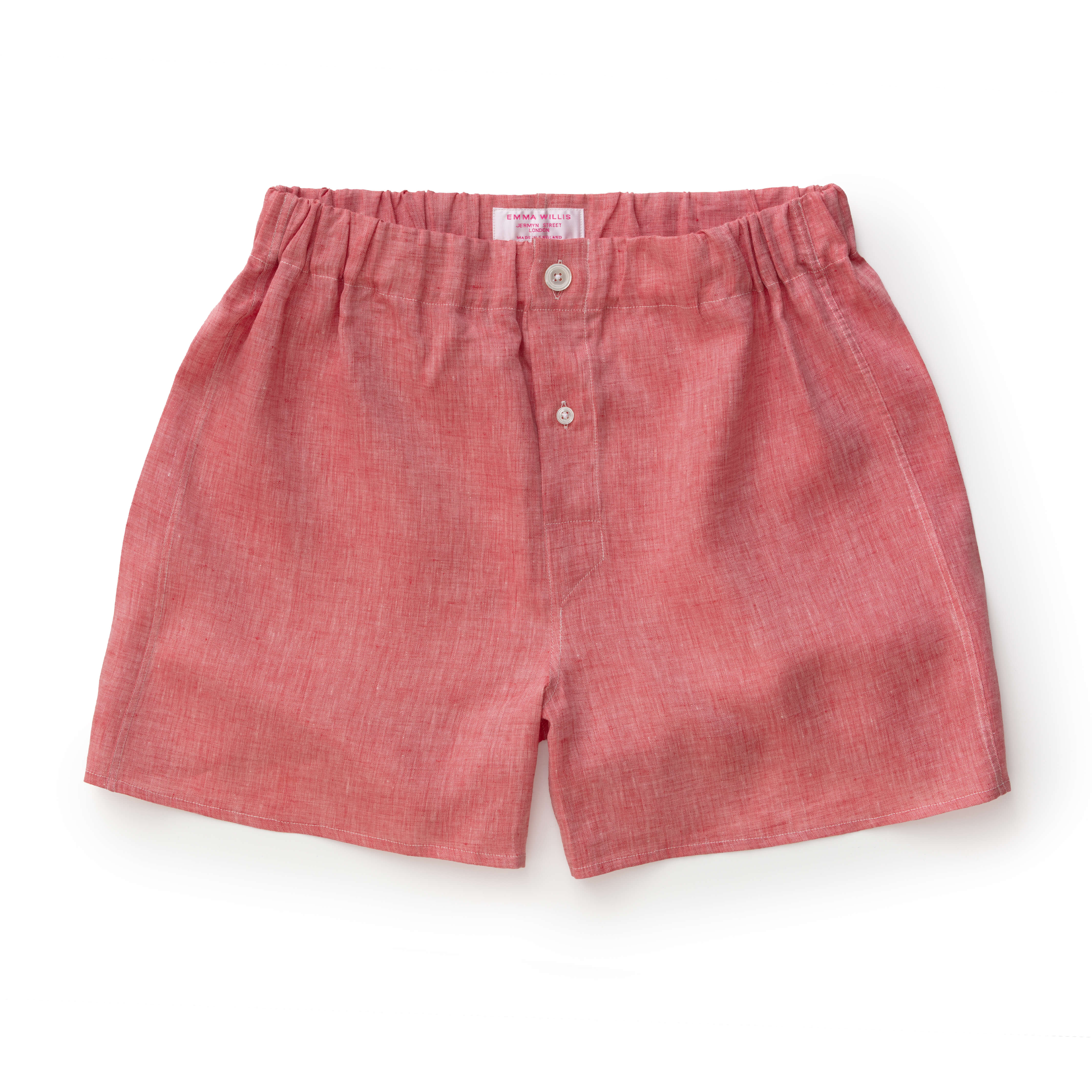 Terracotta Linen Boxer Shorts - New