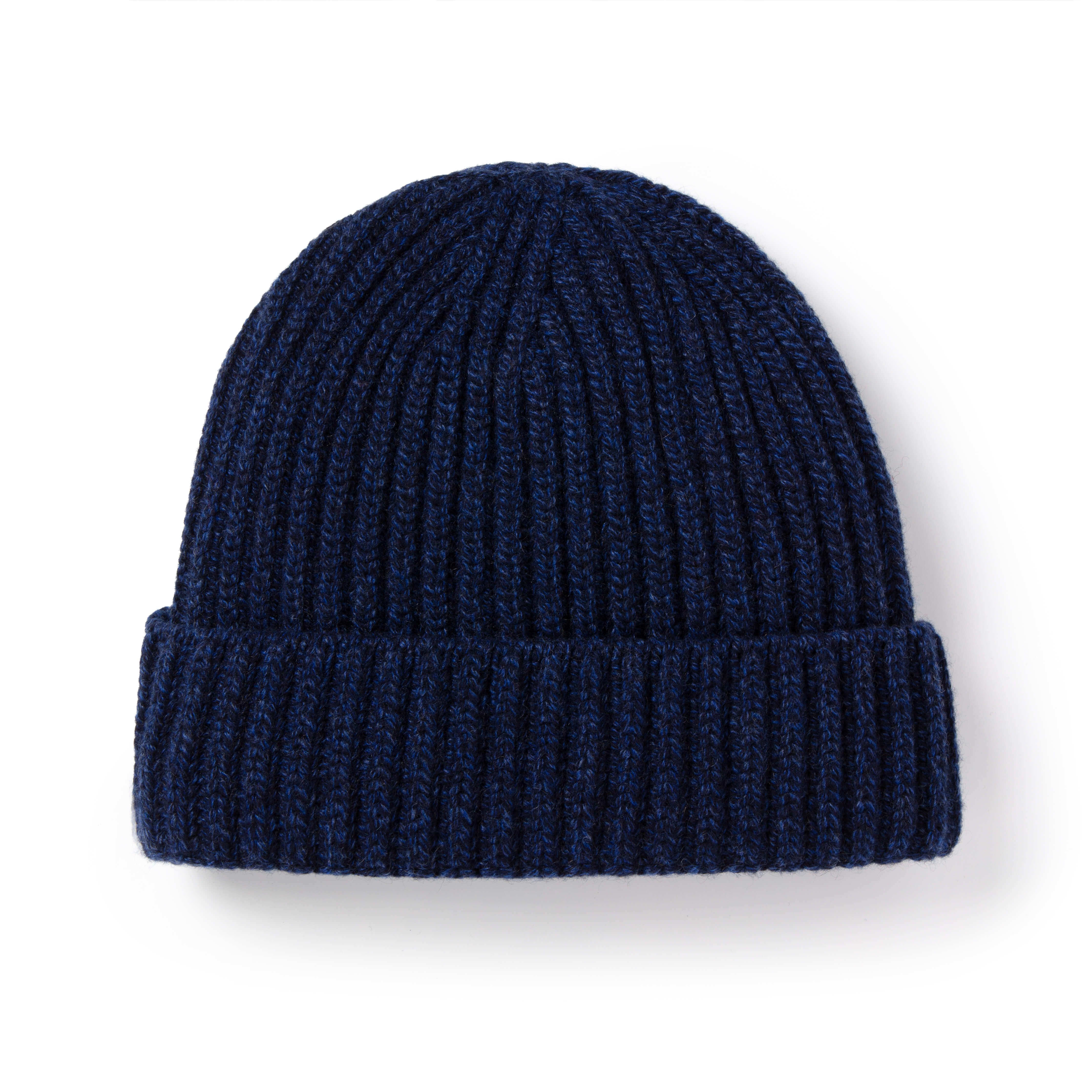 Sapphire Ribbed Cashmere Beanie - New