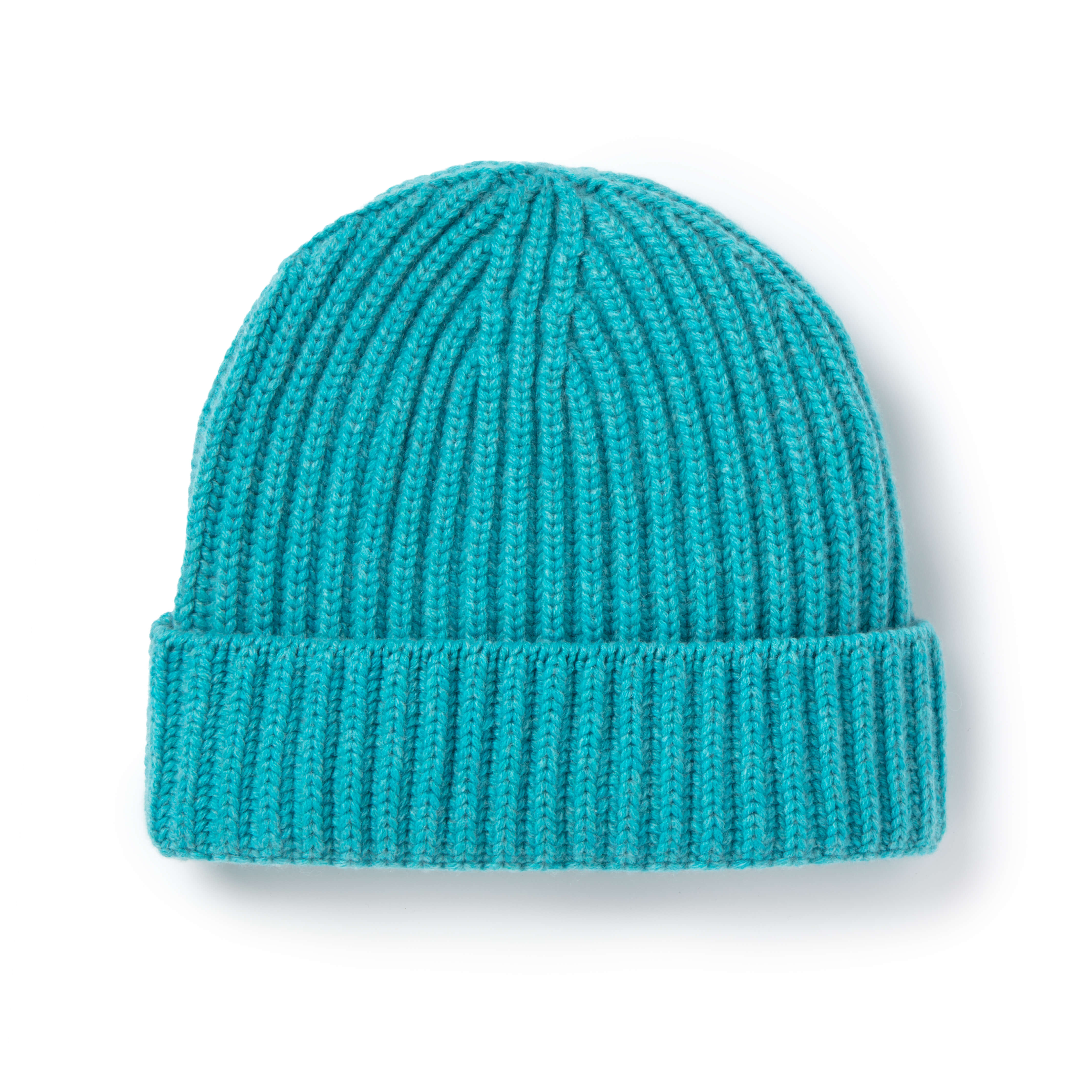 Kingfisher Ribbed Cashmere Beanie - New