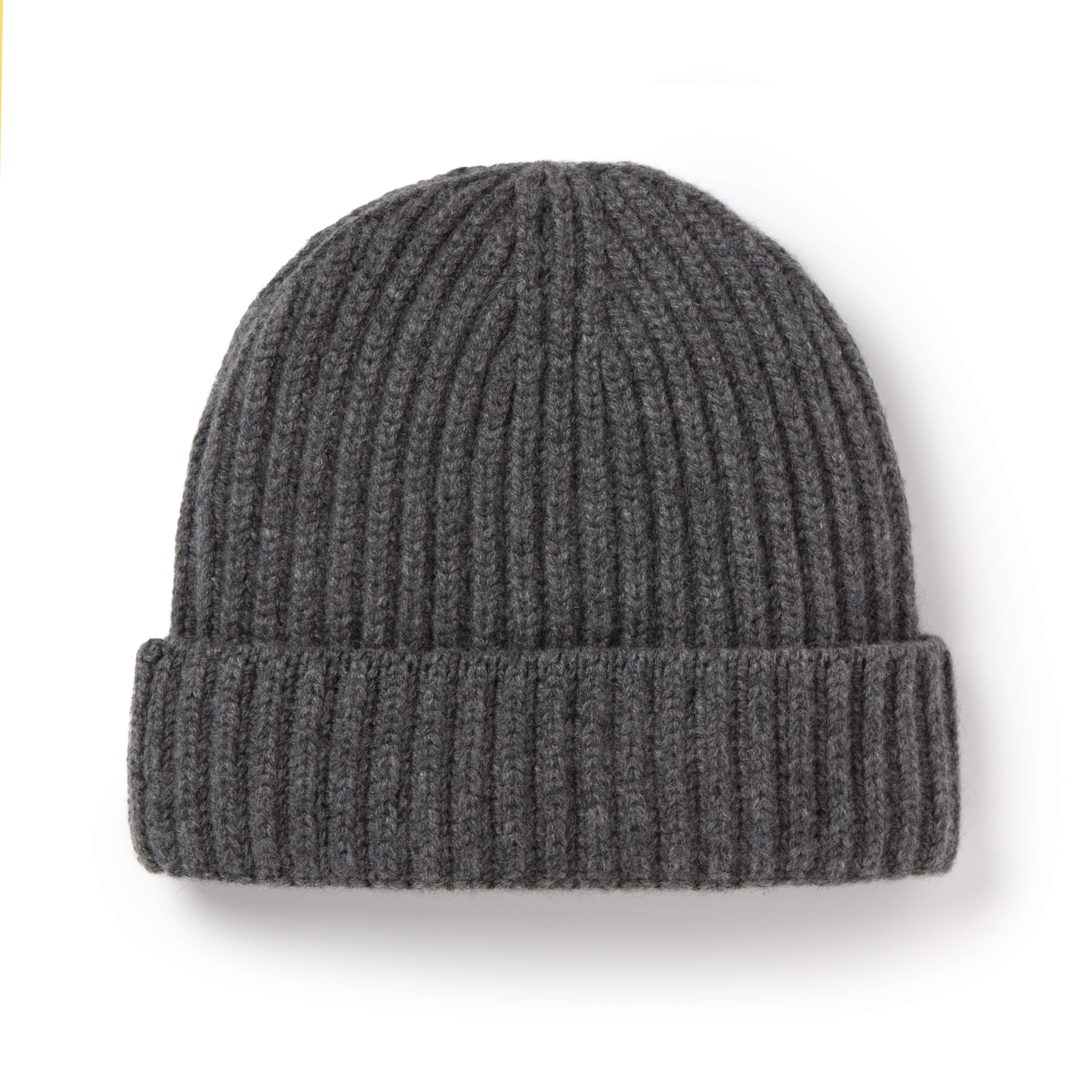 Smoke Ribbed Cashmere Beanie - New