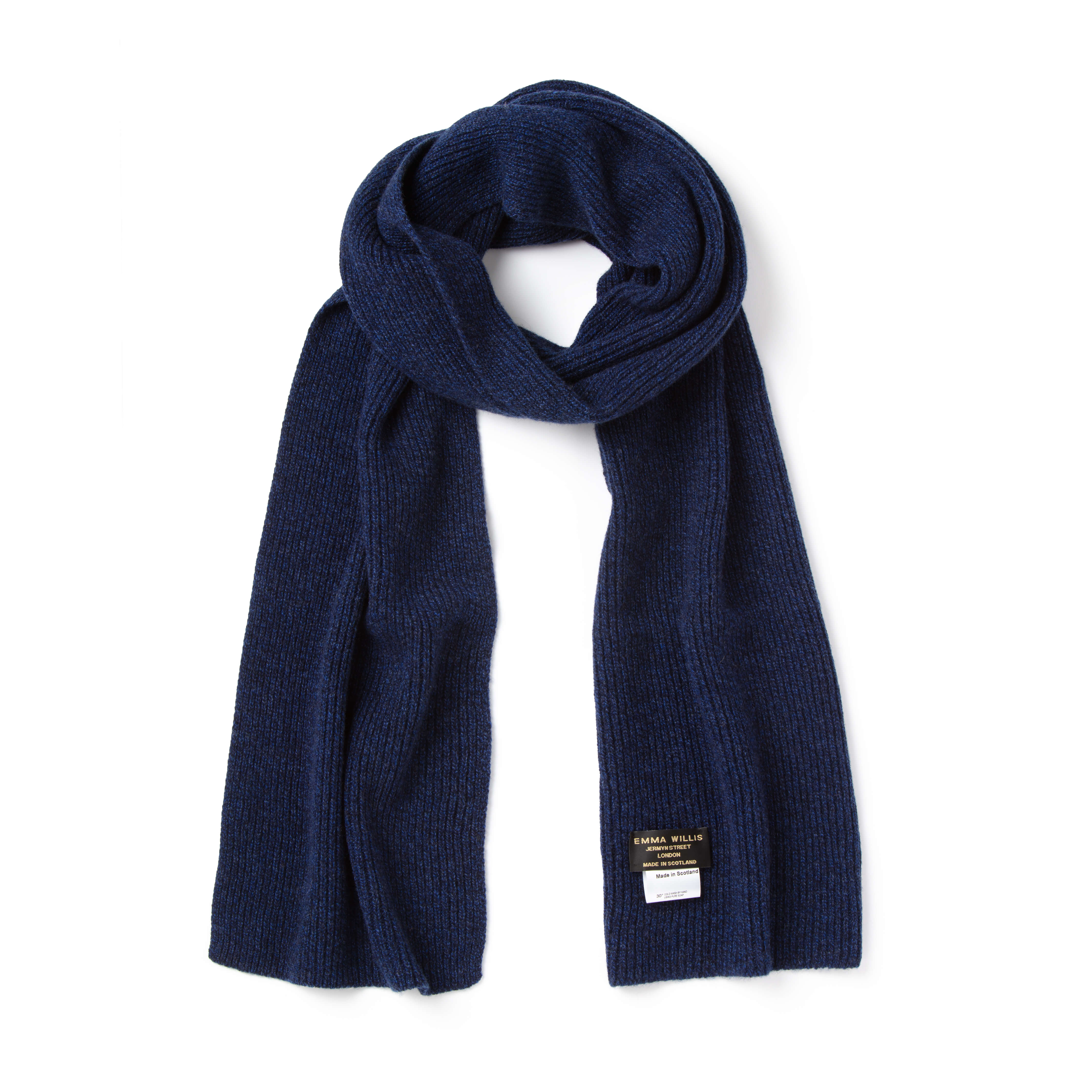 Sapphire Ribbed Cashmere Scarf - New