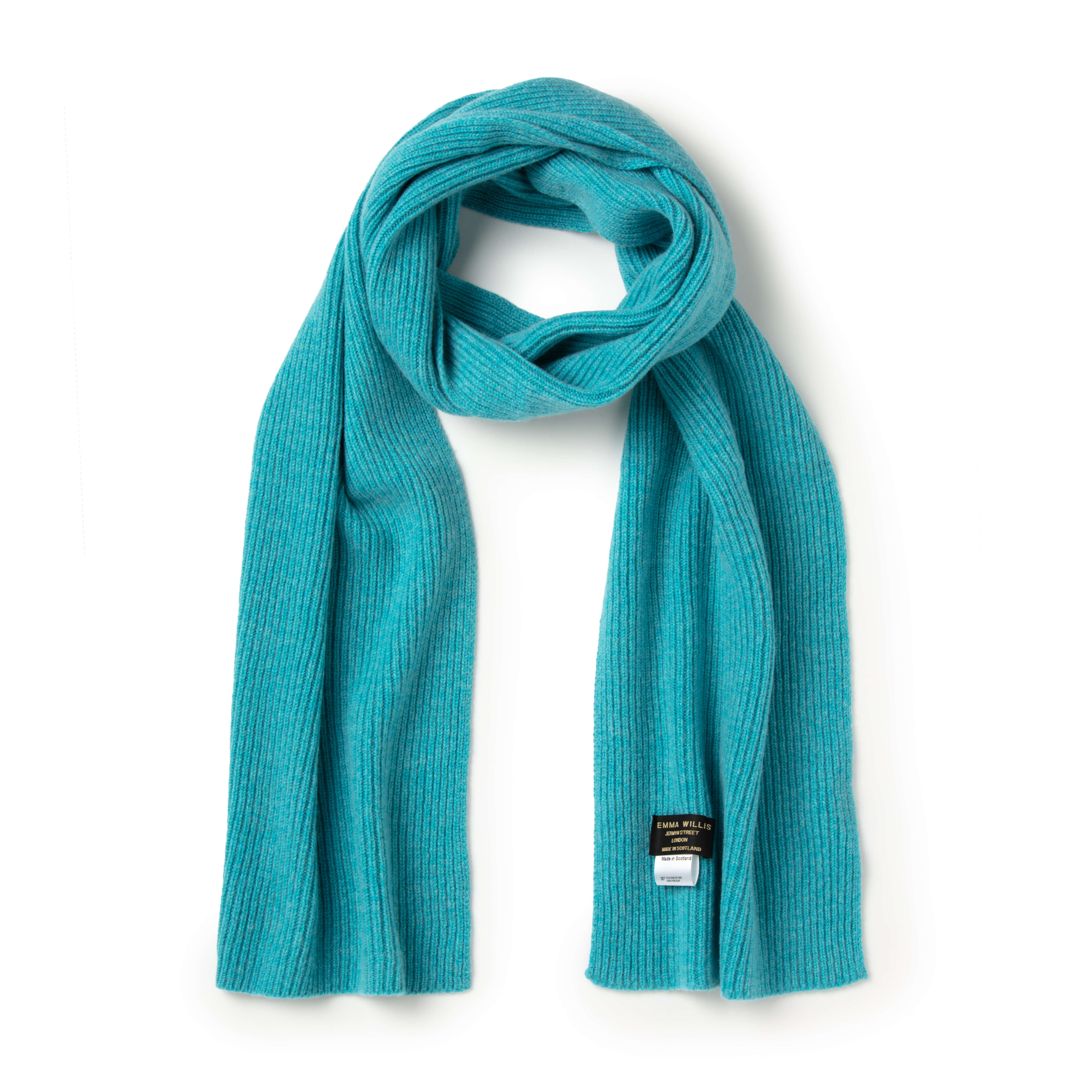 Kingfisher Ribbed Cashmere Scarf - New