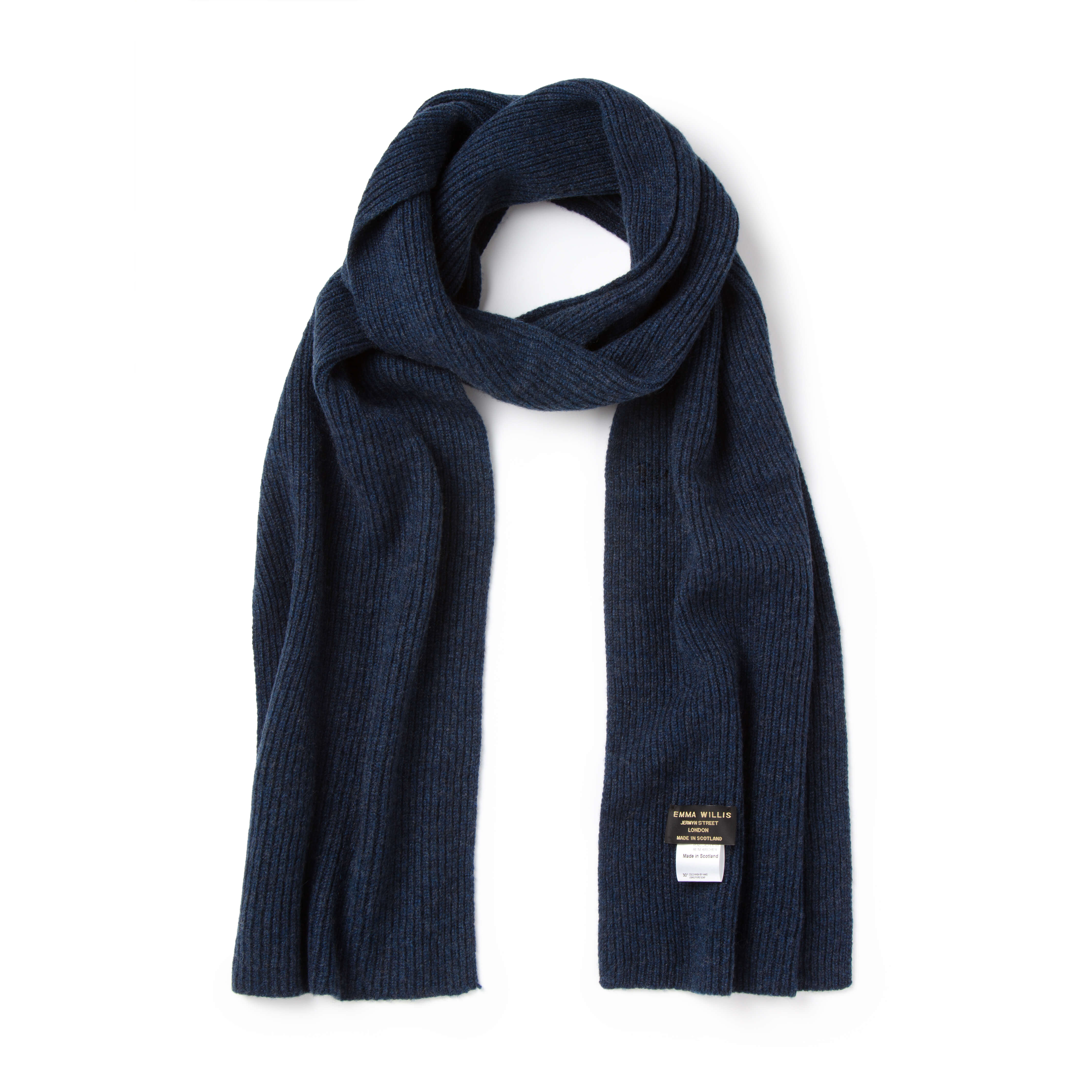 Lapis Ribbed Cashmere Scarf - New