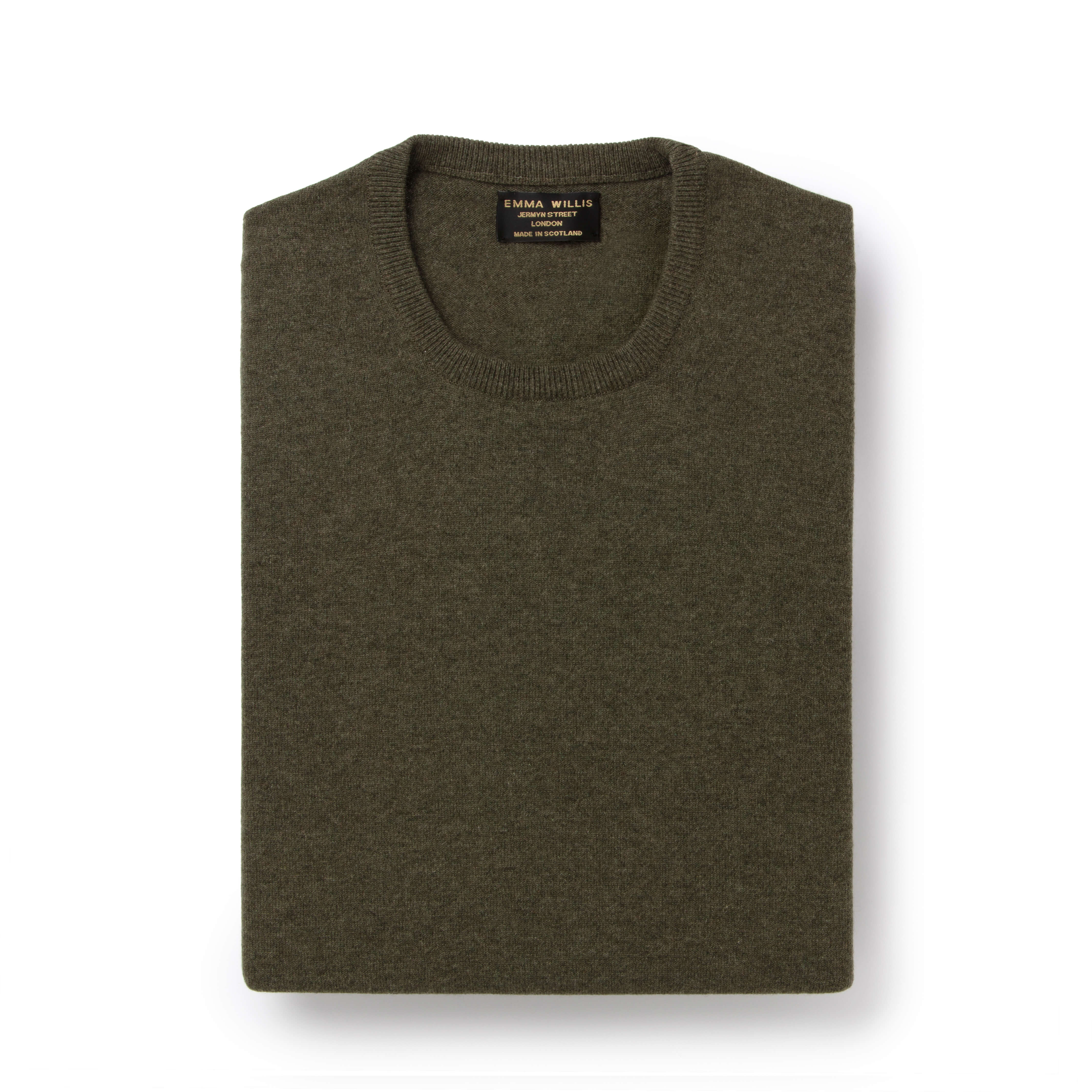 Olive Cashmere Crew - New