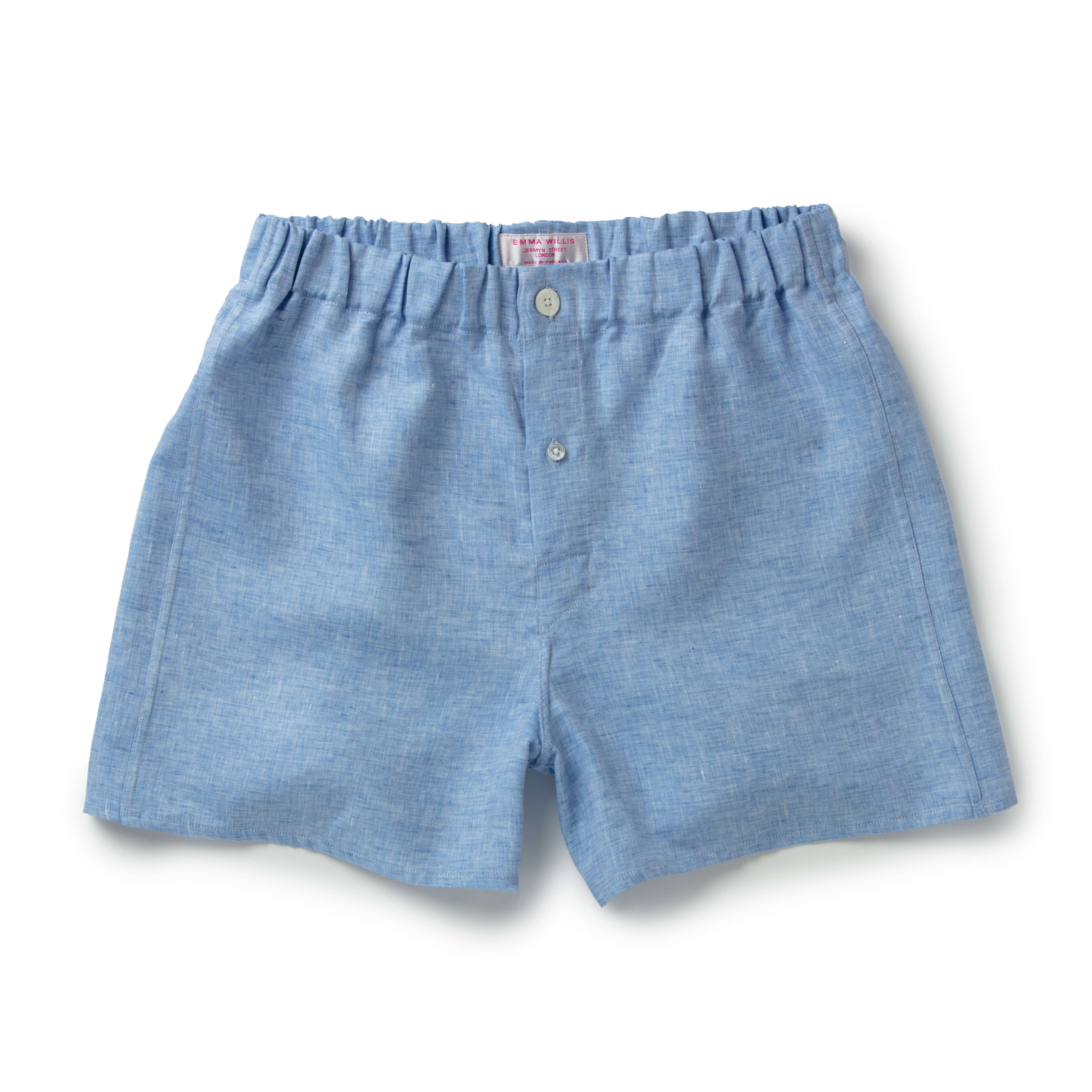 Faded Sky Linen Slim Fit Boxer Shorts - New