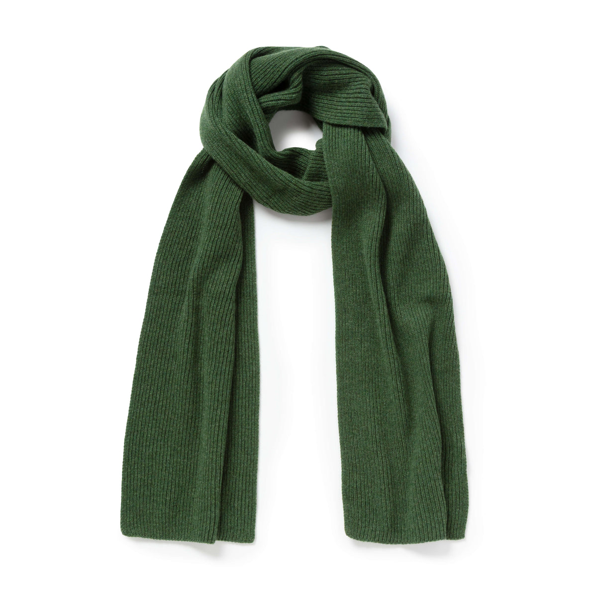 Forest Ribbed Cashmere Scarf