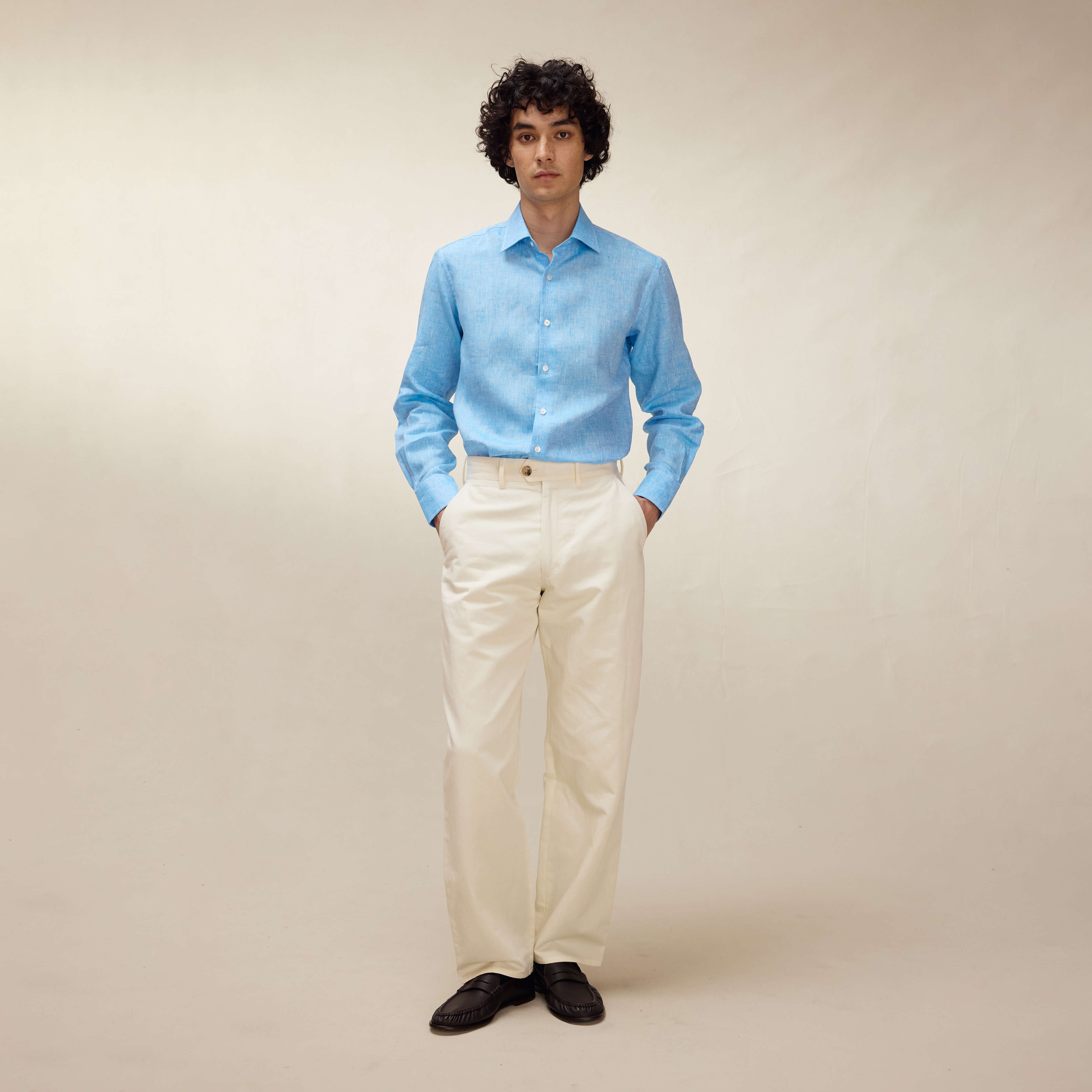 Pale Aqua Linen Shirt - New