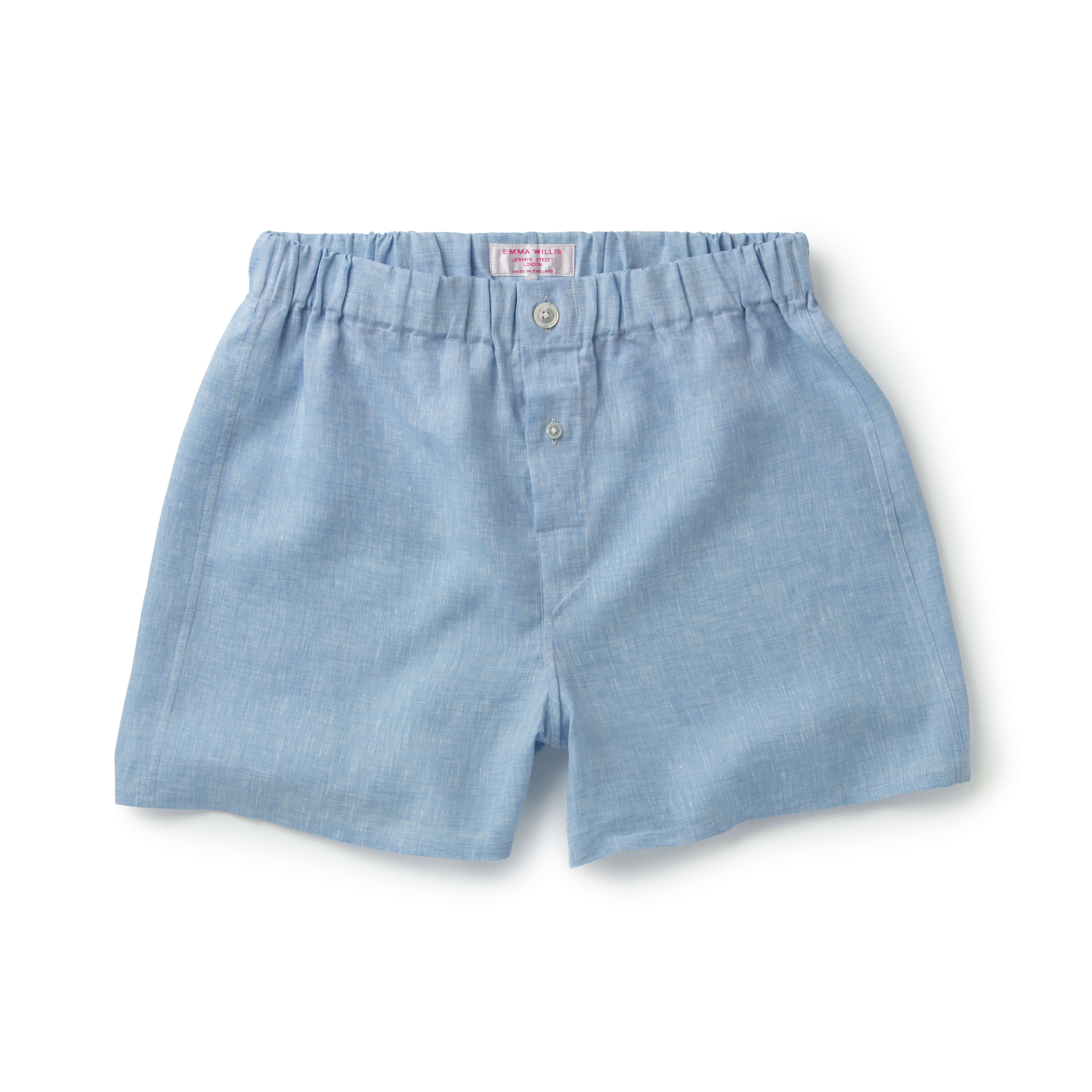 Pale Sky Linen Slim Fit Boxer Shorts - New