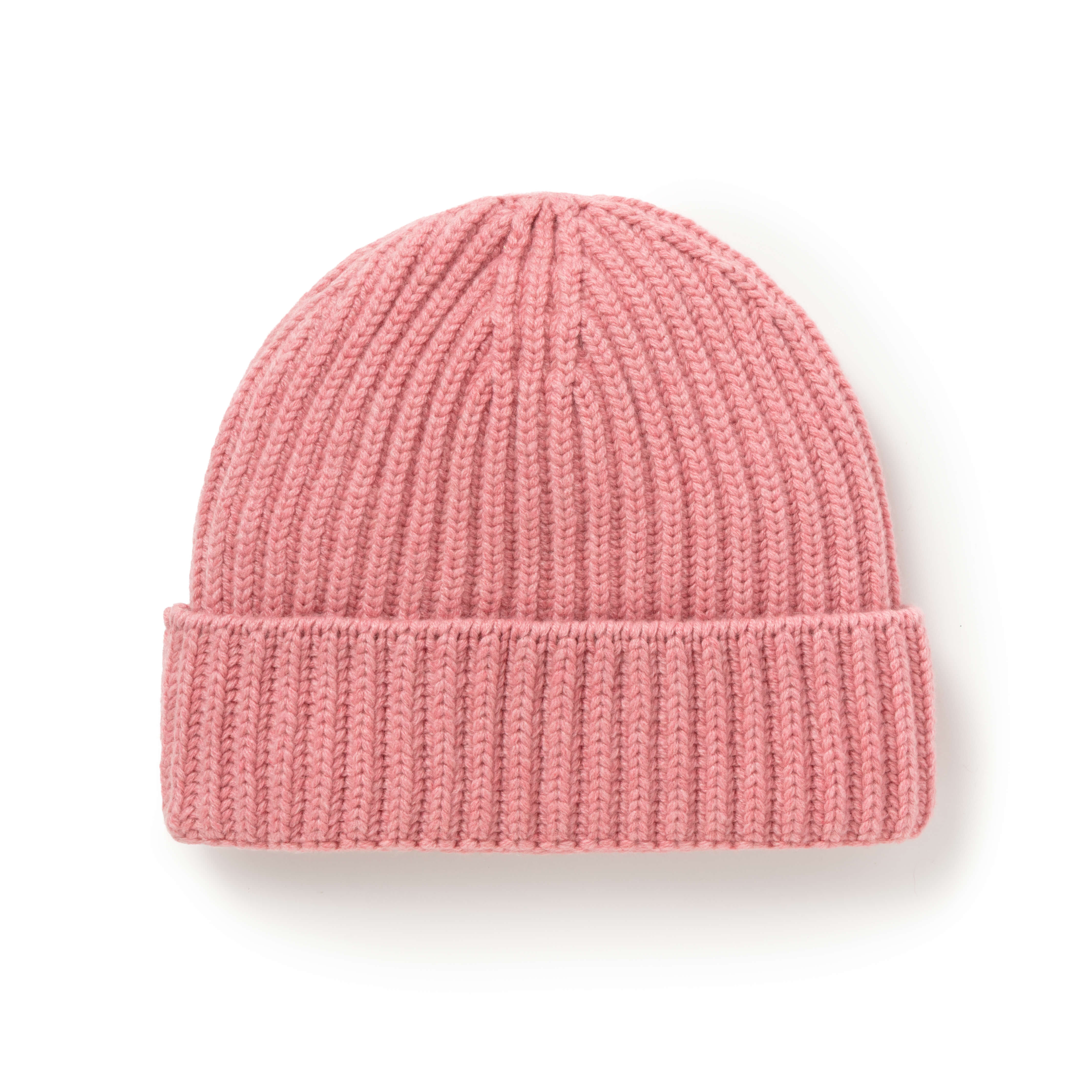 Rose Ribbed Cashmere Beanie