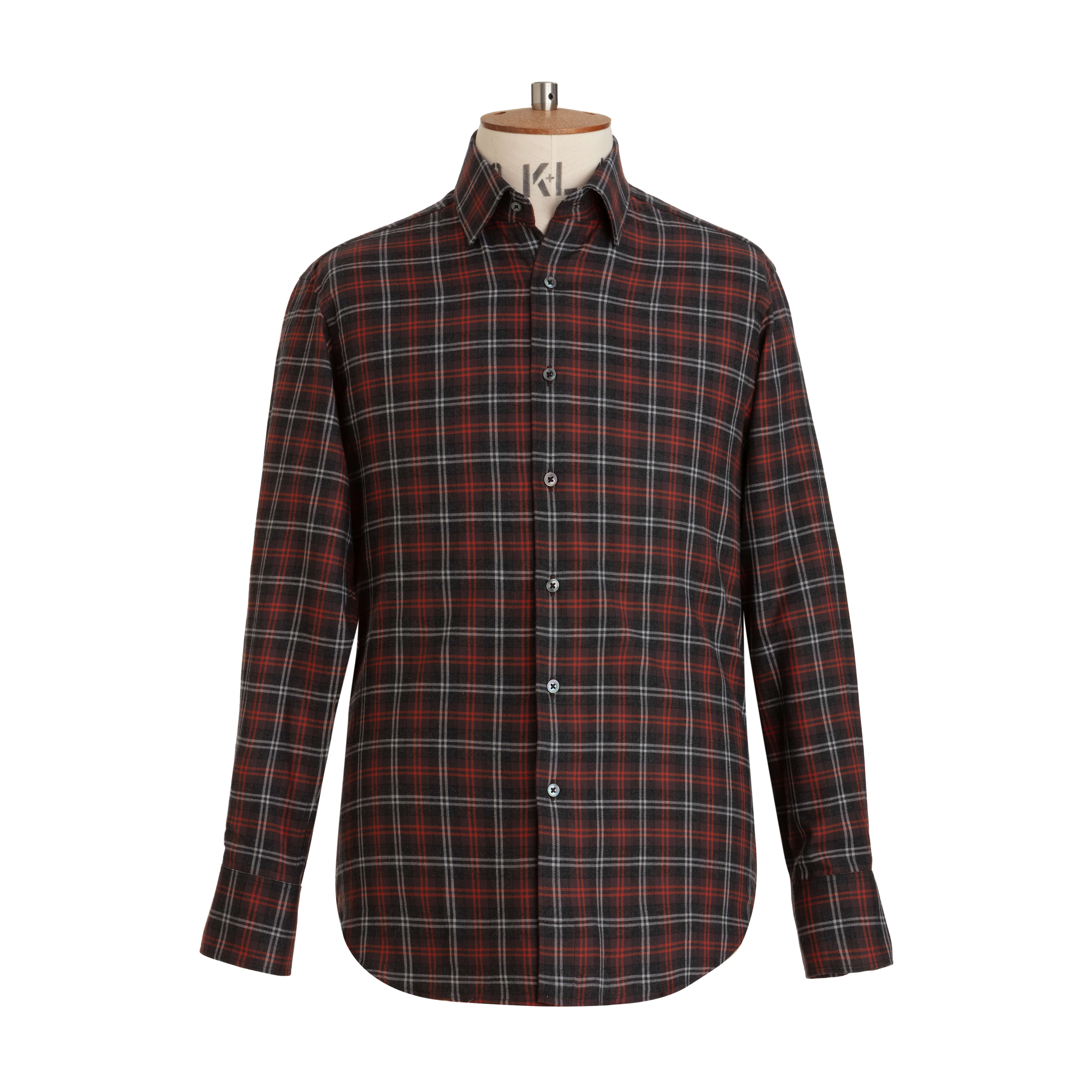 Ruby/Chocolate Tartan Brushed Cotton Shirt - New