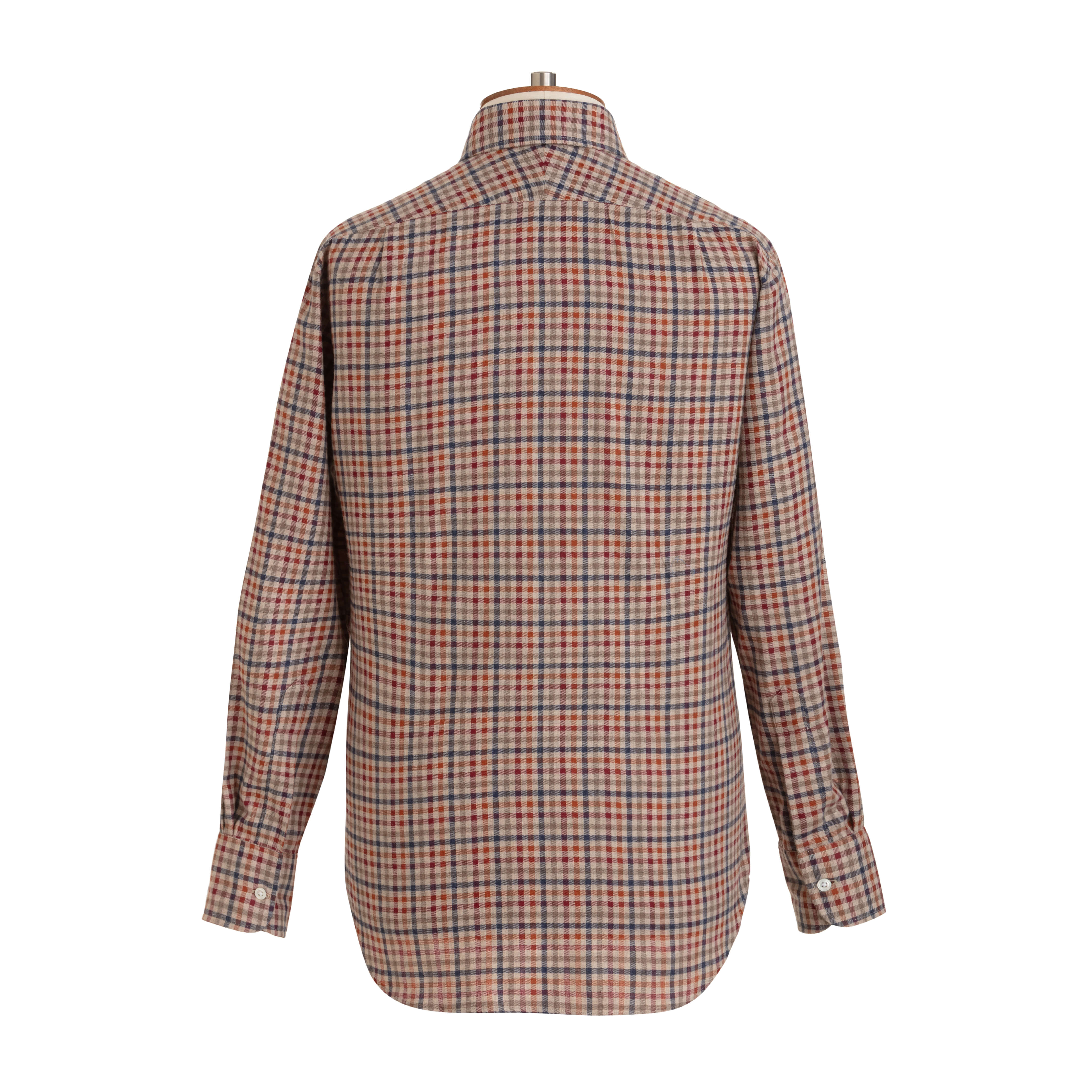 Rust/Blue Gingham Brushed Cotton Shirt - New