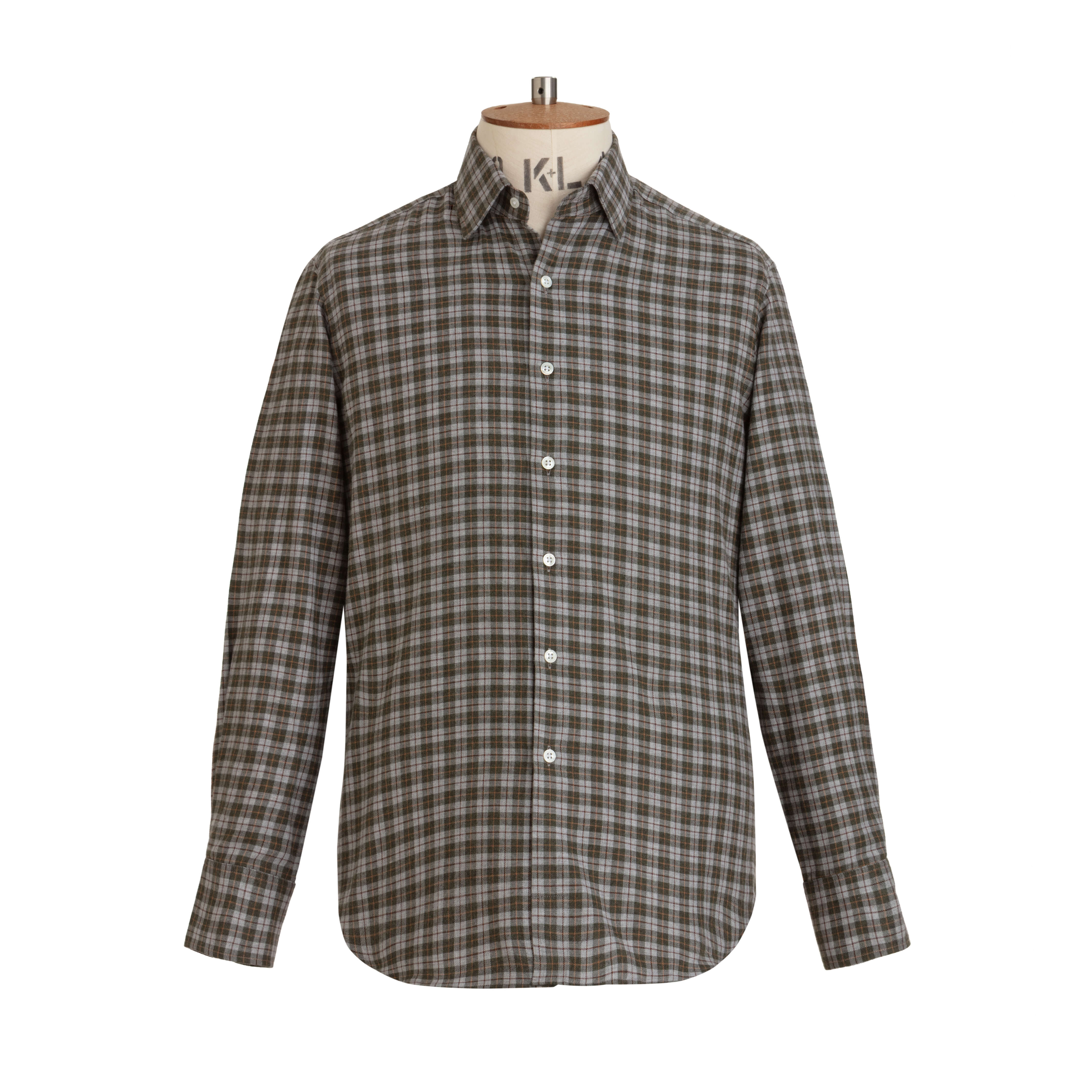 Sage/Ochre Check Brushed Cotton Shirt - New