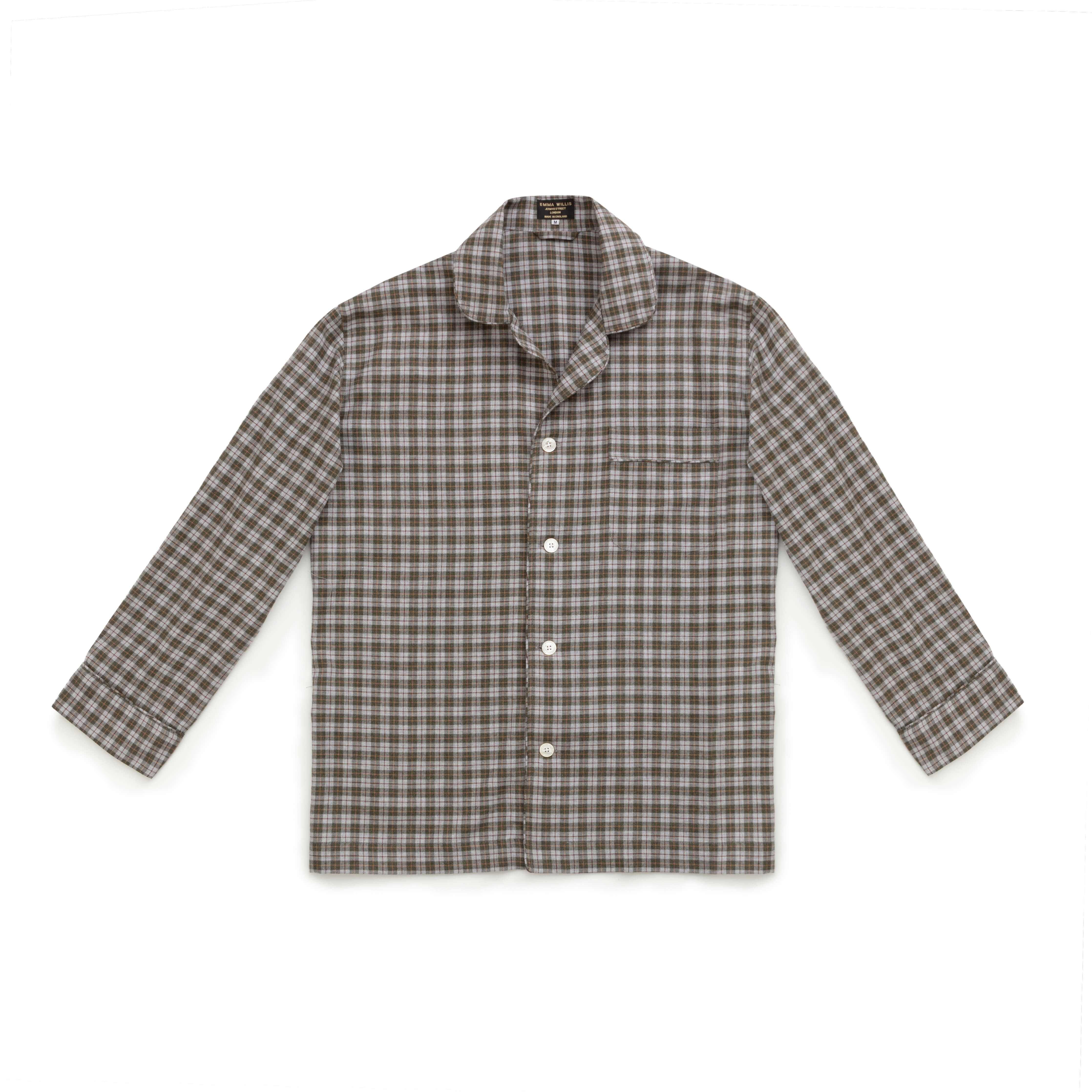 Sage/Ochre Check Brushed Cotton Pyjamas - New