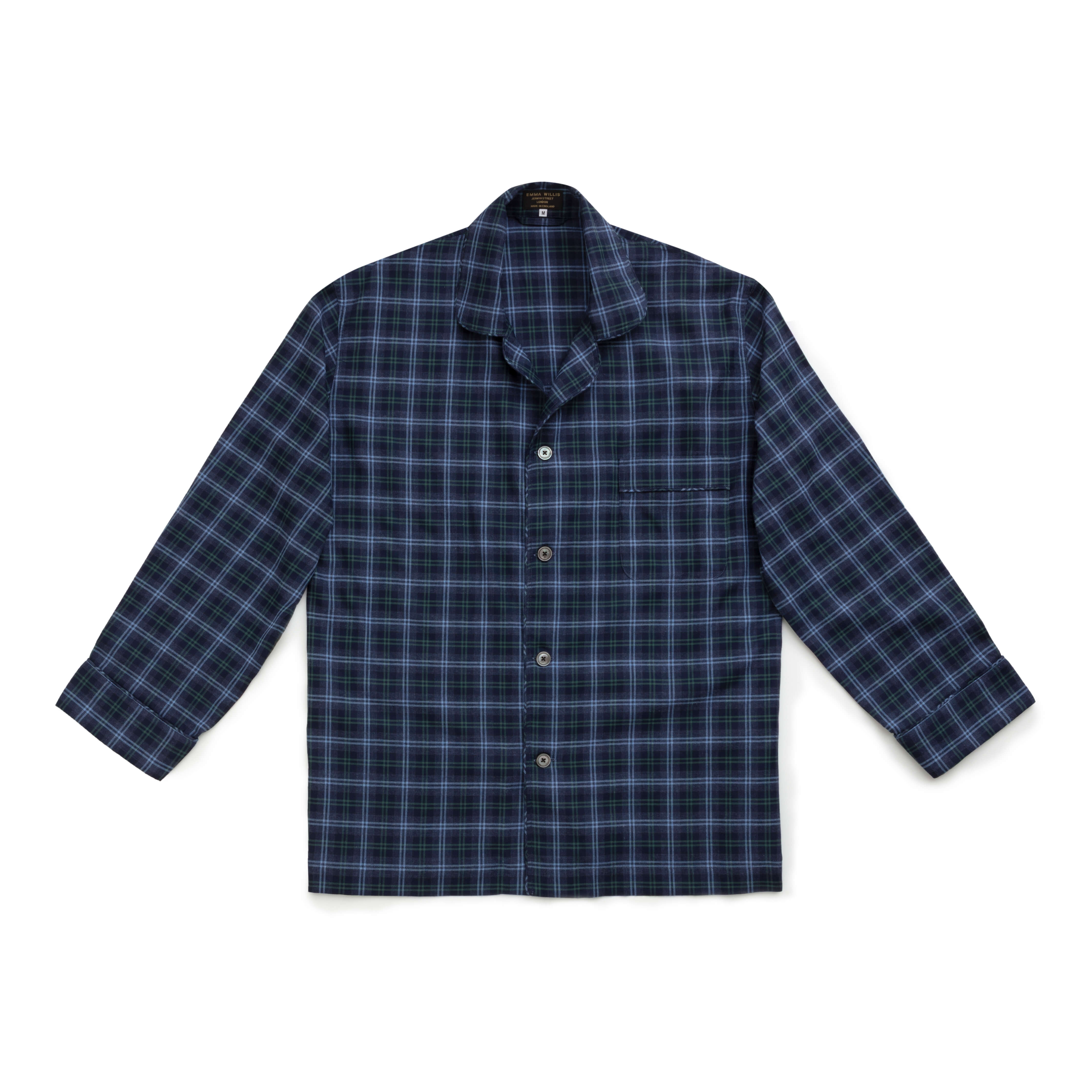 Sky/Navy/Green Tartan Brushed Cotton Pyjamas - New