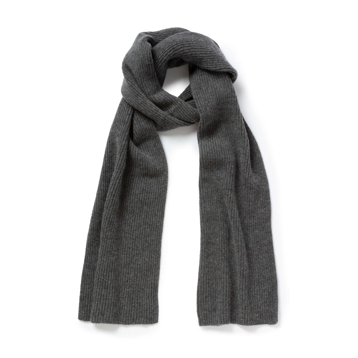Smoke Ribbed Cashmere Scarf