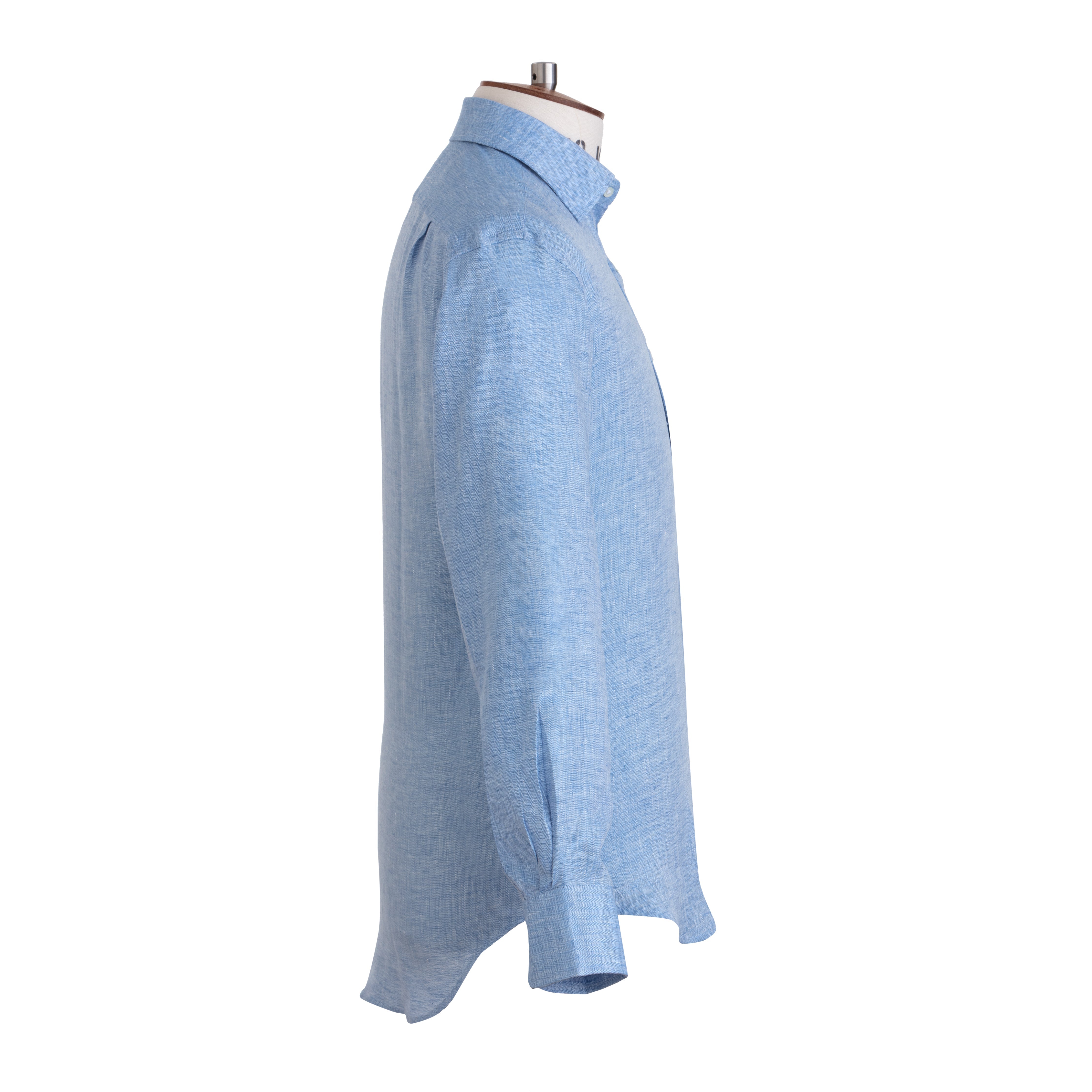 Blue Herringbone Linen Shirt - Emma Willis