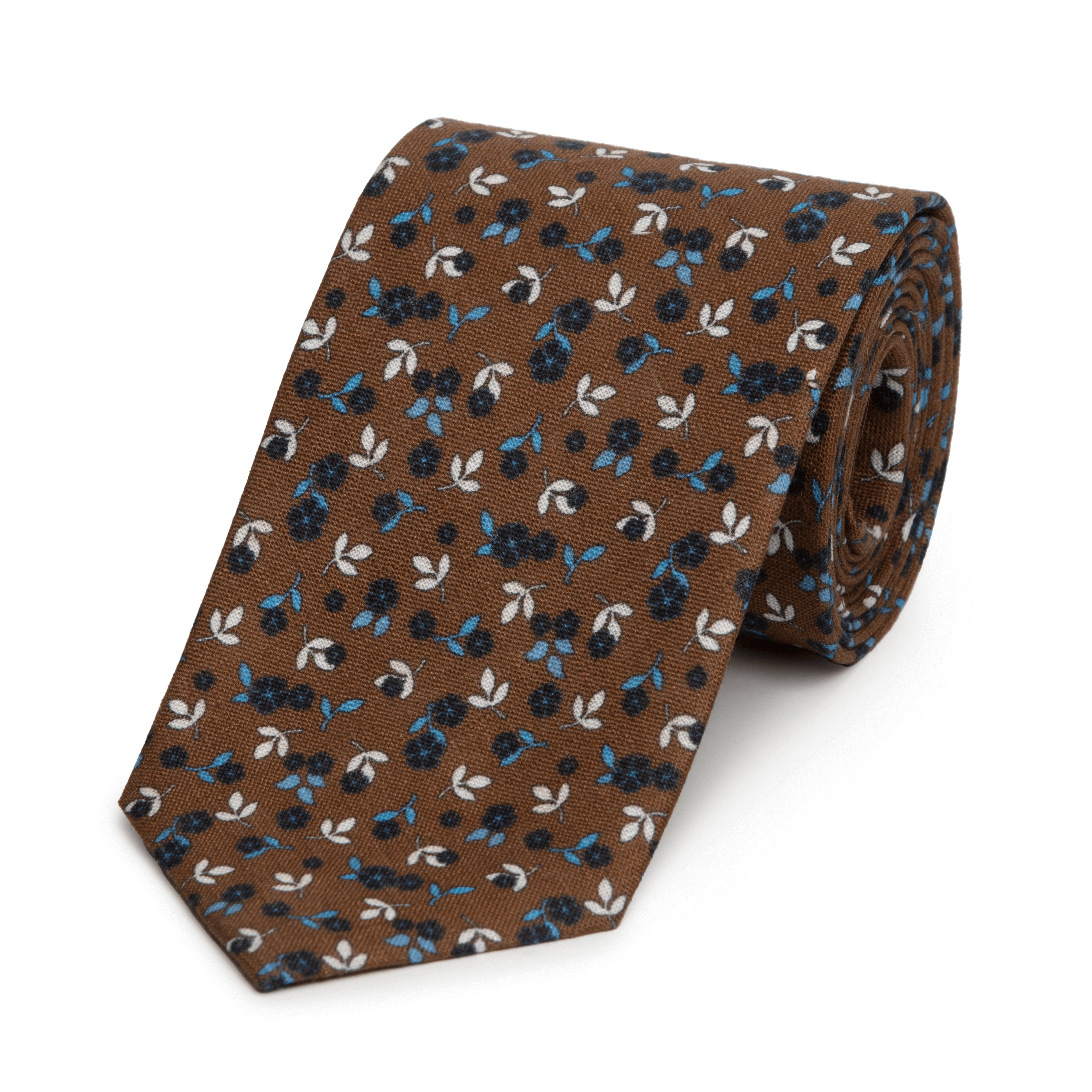 Cinnamon Flower Arran Linen Tie - Emma Willis