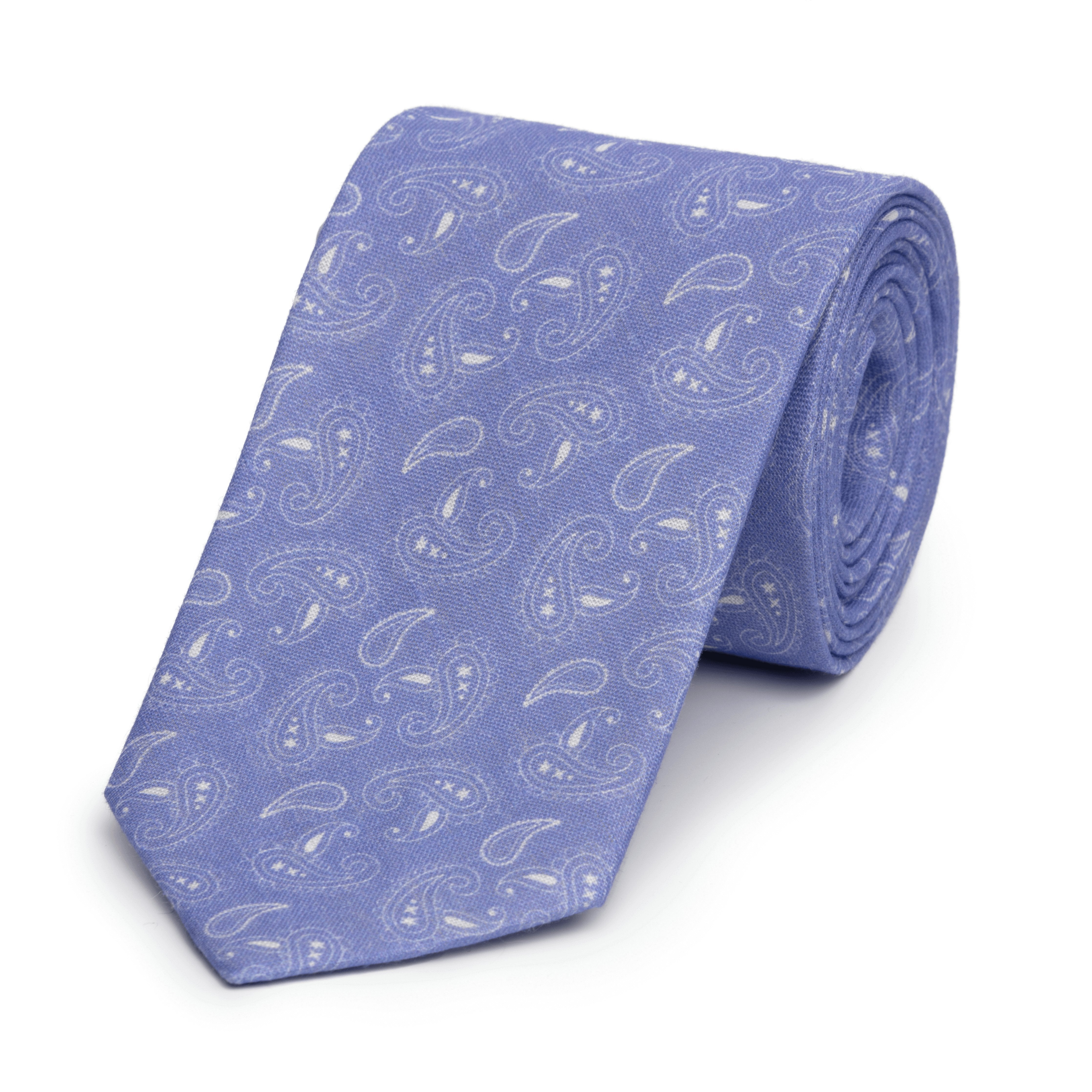 Lavender Paisley Arran Linen Tie - Emma Willis