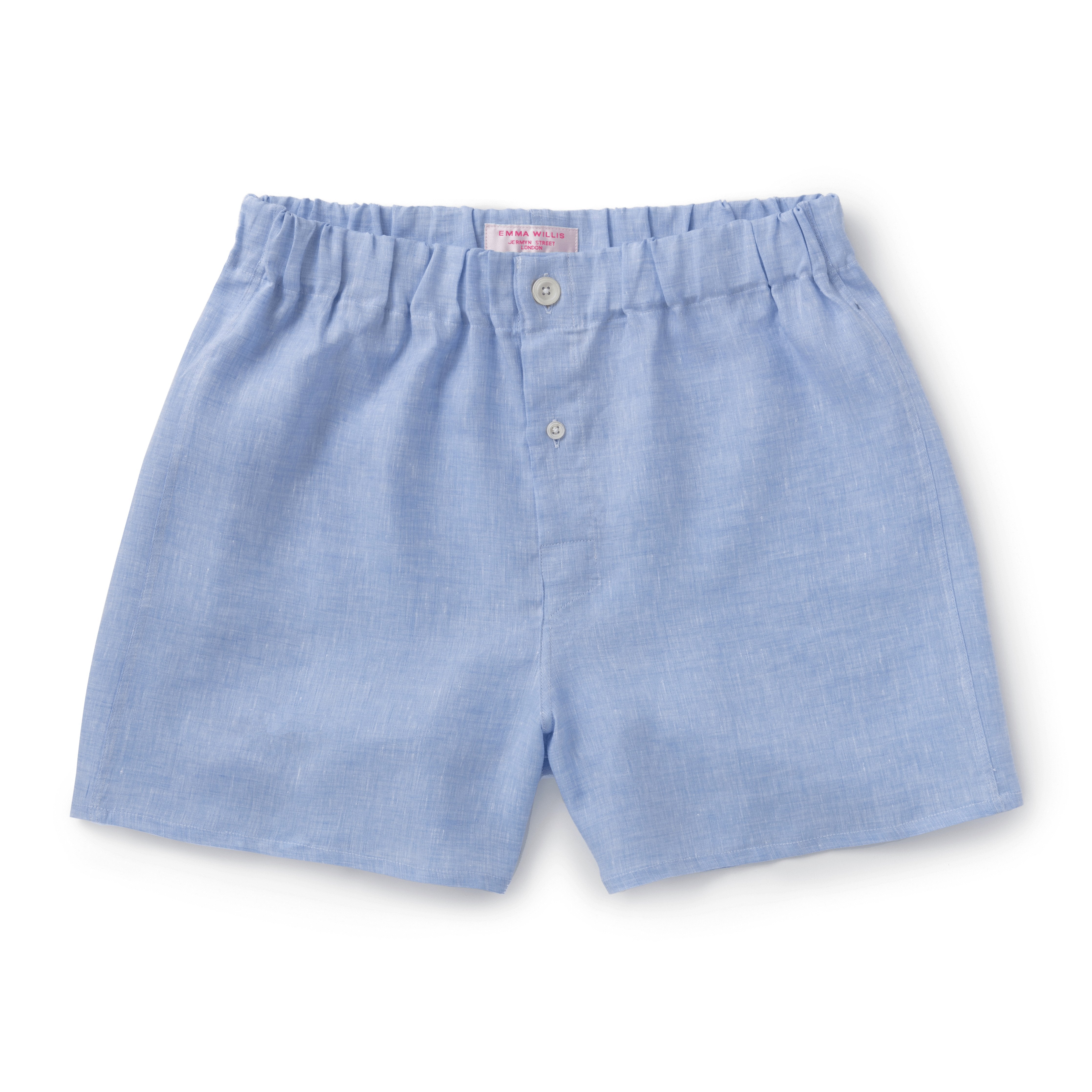 Summer Sky Linen Slim Fit Boxer Shorts - Emma Willis