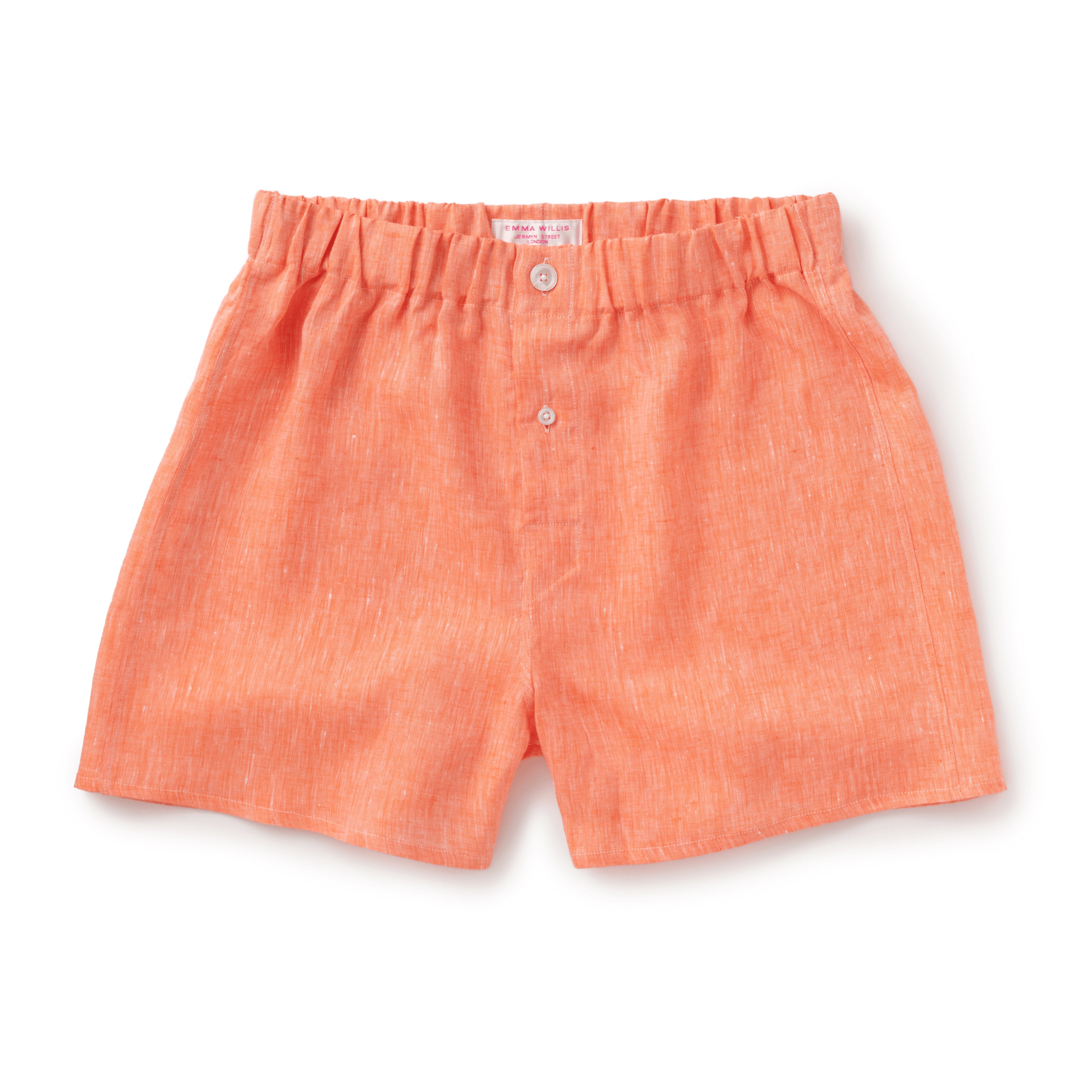 Tangerine Linen Slim Fit Boxer Shorts - Emma Willis