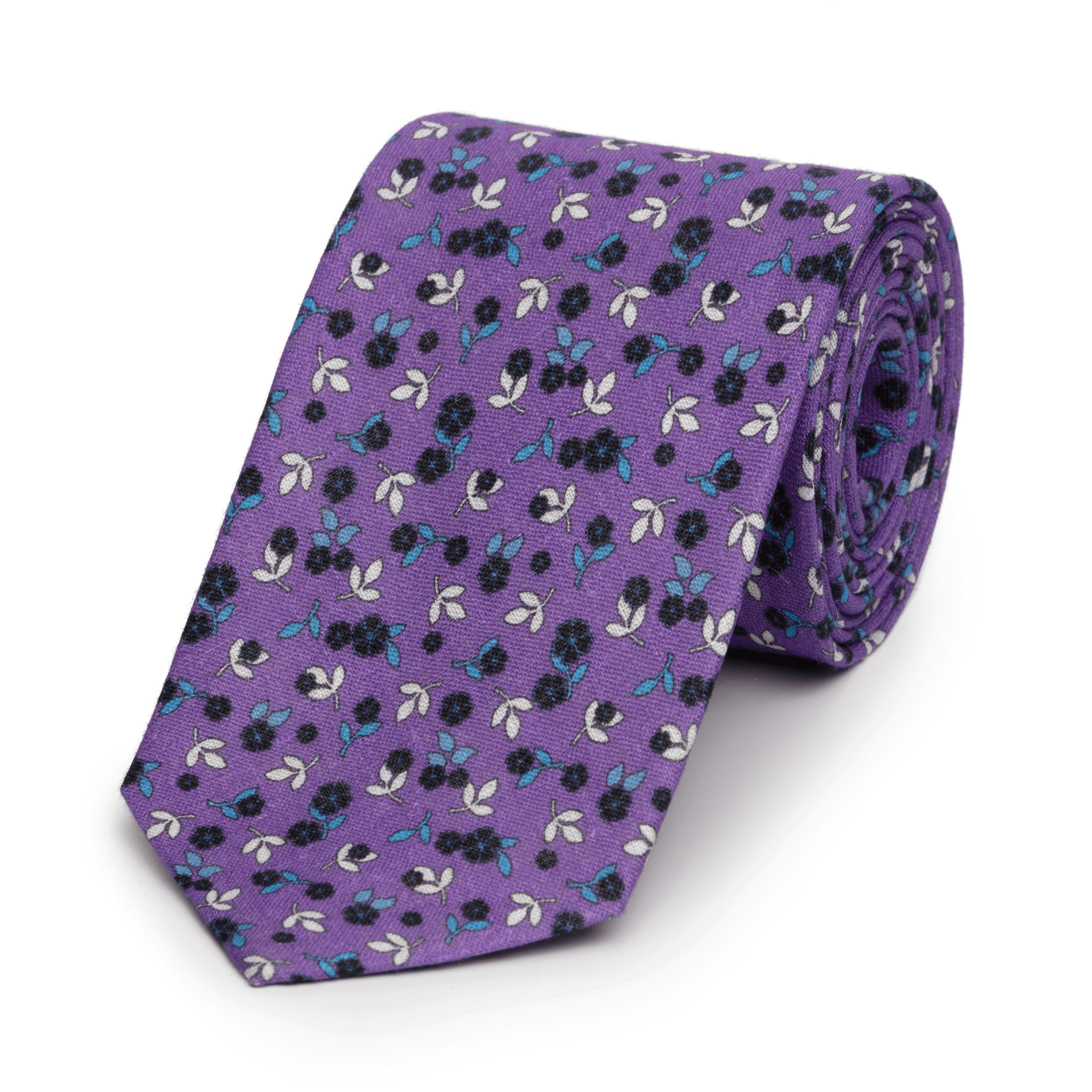 Wisteria Flower Arran Linen Tie - Emma Willis