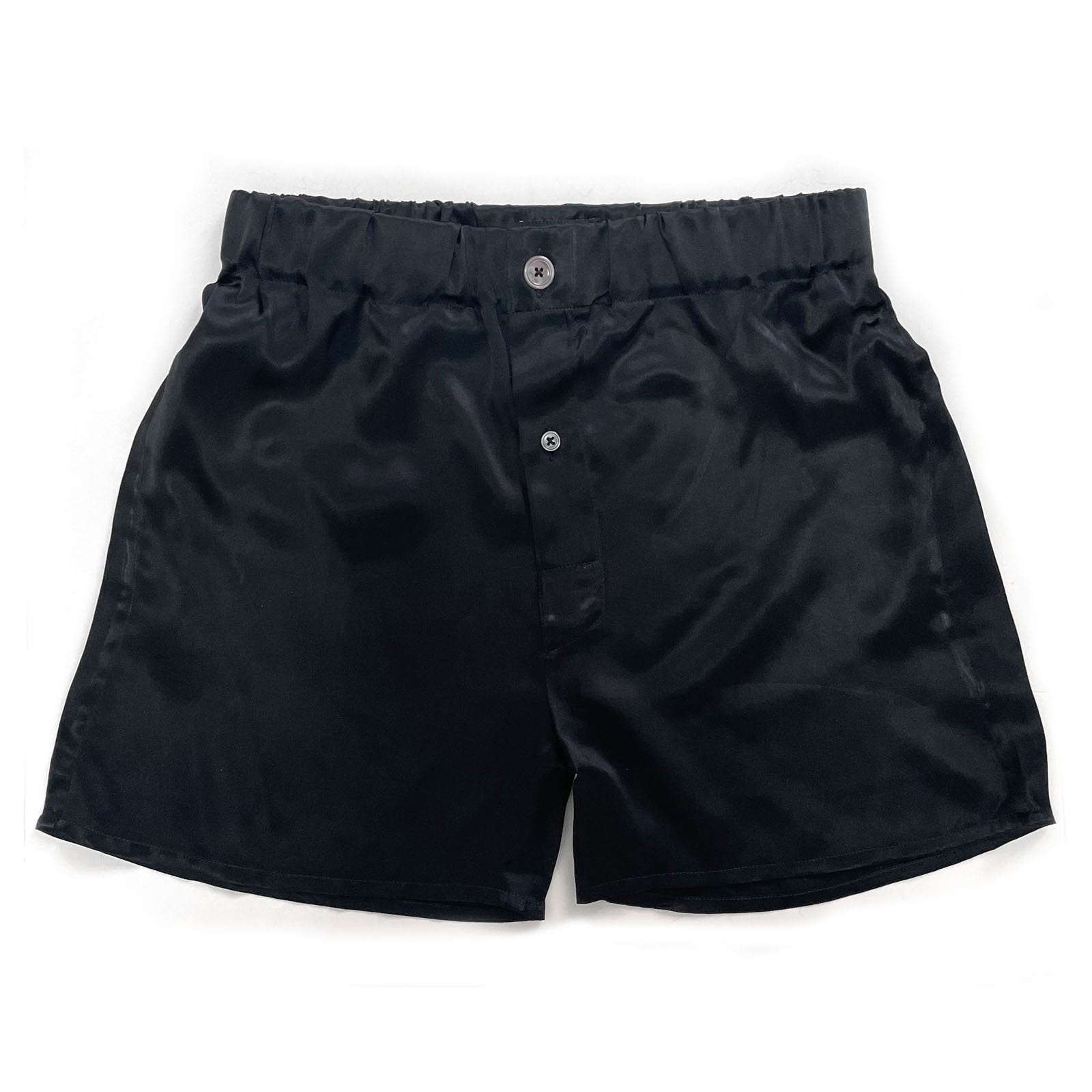 Black Silk Boxer Shorts - Slim Fit