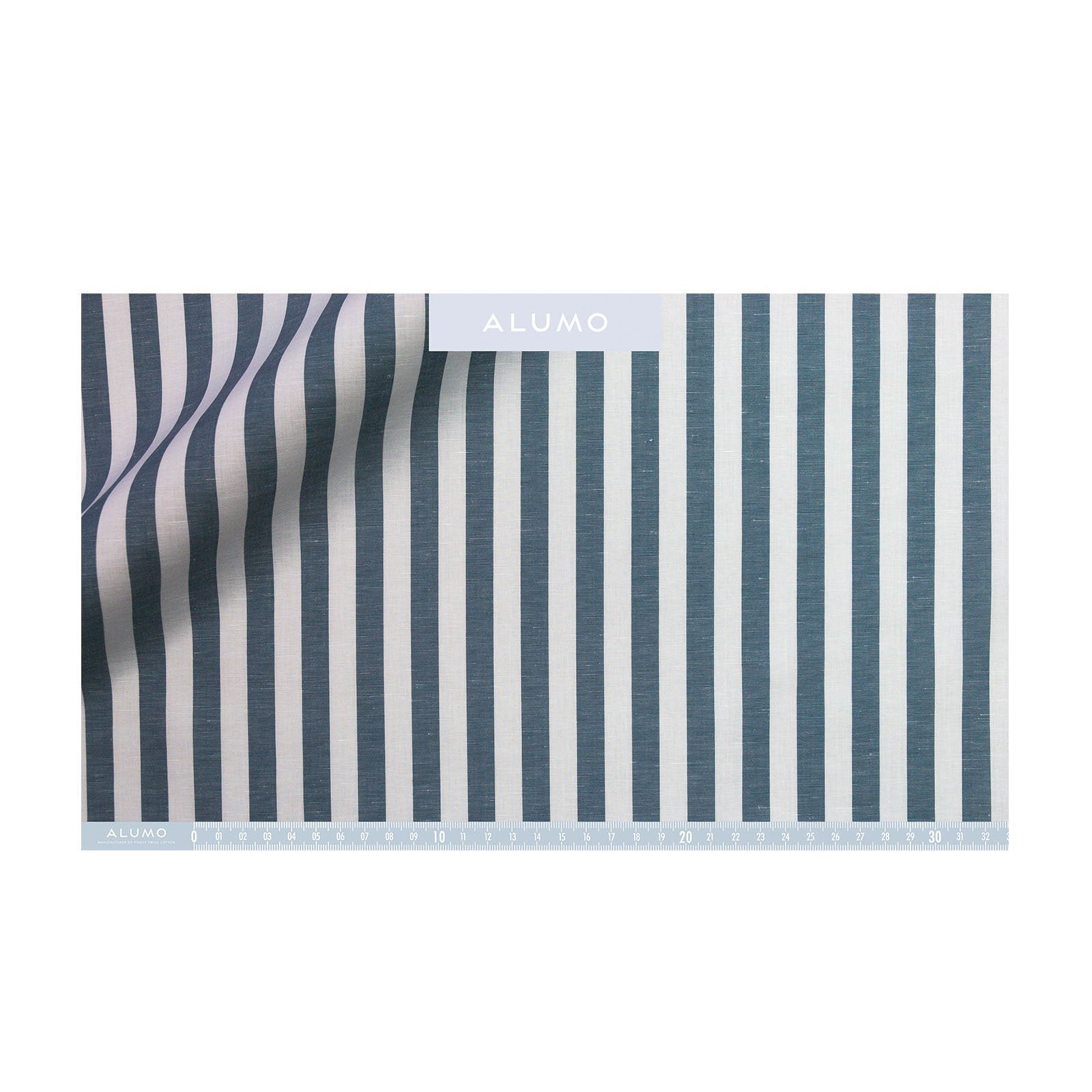 Grey Blue Butcher Stripe Zephirlino Shirt - Bespoke - New - Emma Willis