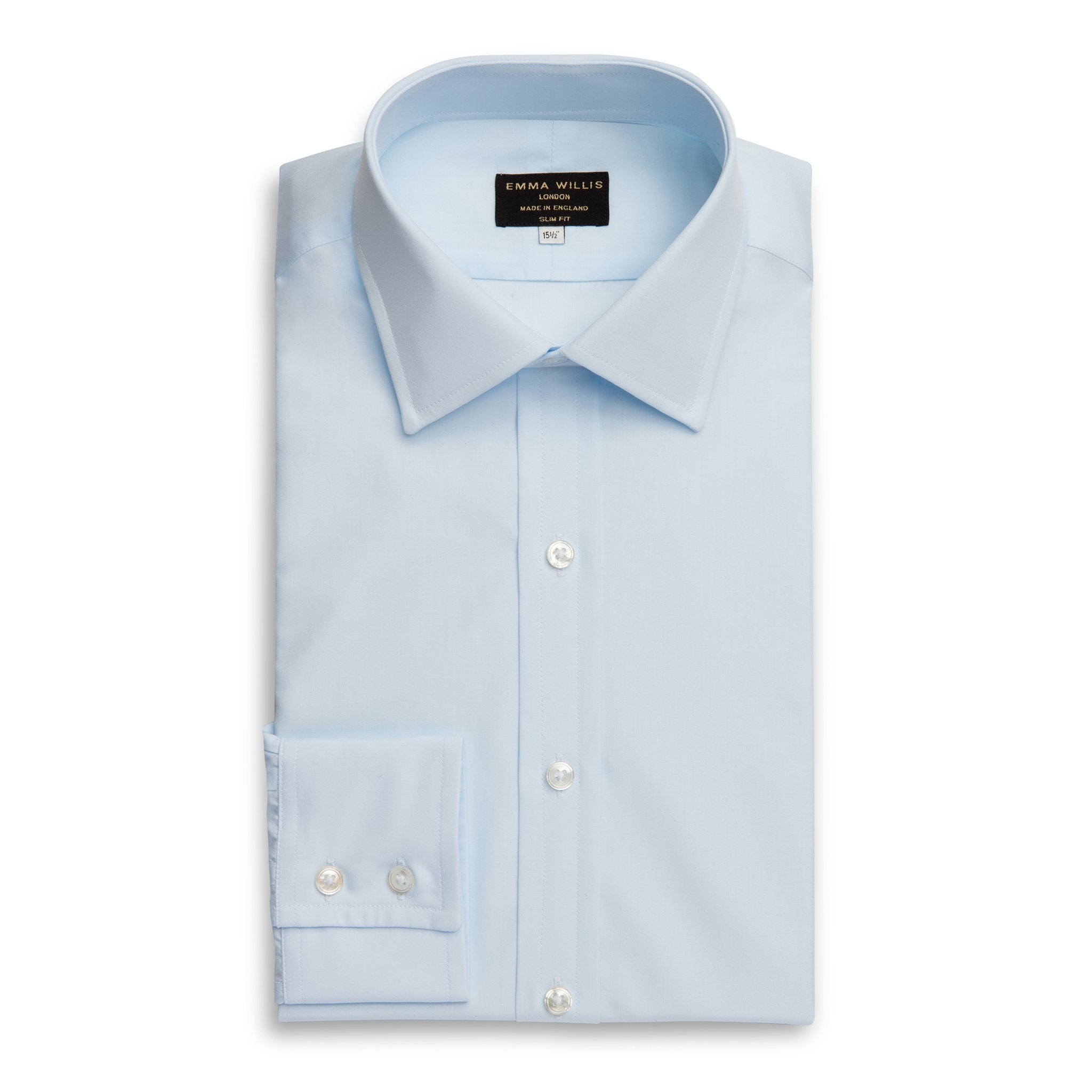 Ice Blue Authentic Sea Island Cotton Shirt - Bespoke freeshipping - Emma Willis