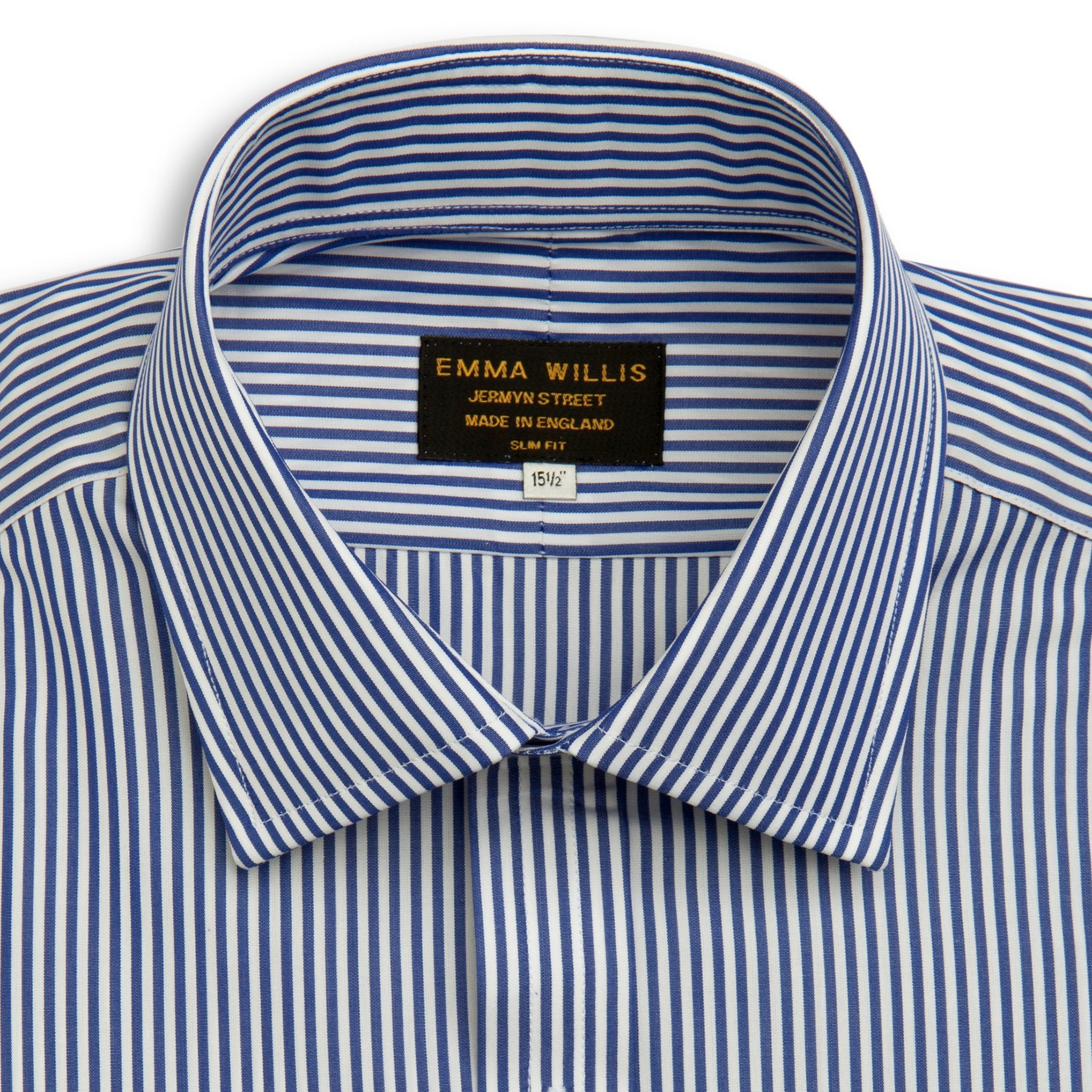 Navy Bengal Stripe Cotton Shirt - Bespoke freeshipping - Emma Willis