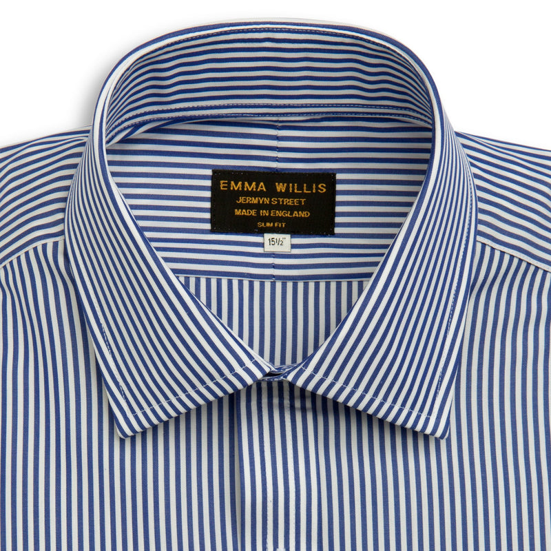 Navy Bengal Stripe Cotton Shirt freeshipping - Emma Willis