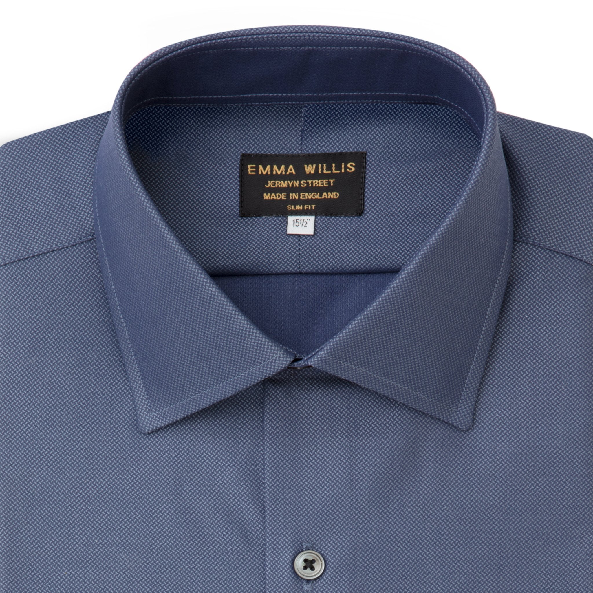 Navy Chambray Twill Cotton Shirt - Bespoke Pattern freeshipping - Emma Willis
