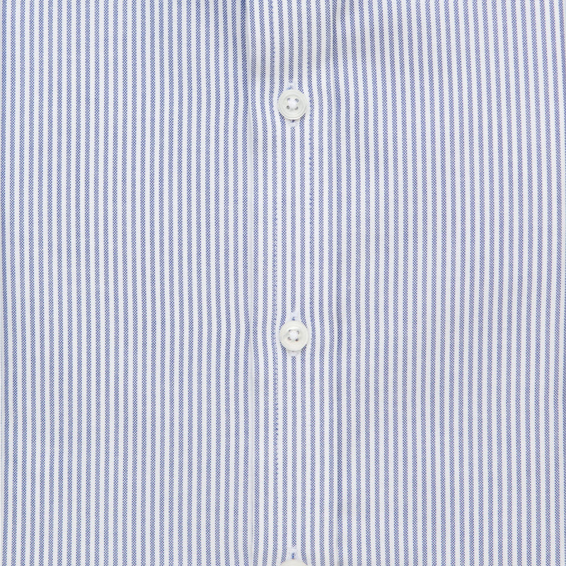 Navy Oxford Stripe Cotton Shirt freeshipping - Emma Willis