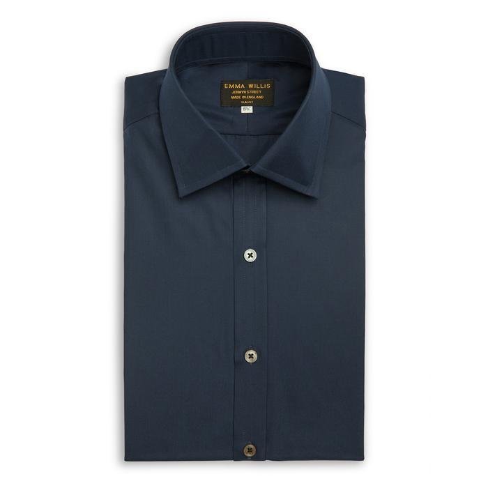 Navy Soyella Cotton Shirt - Bespoke - Emma Willis