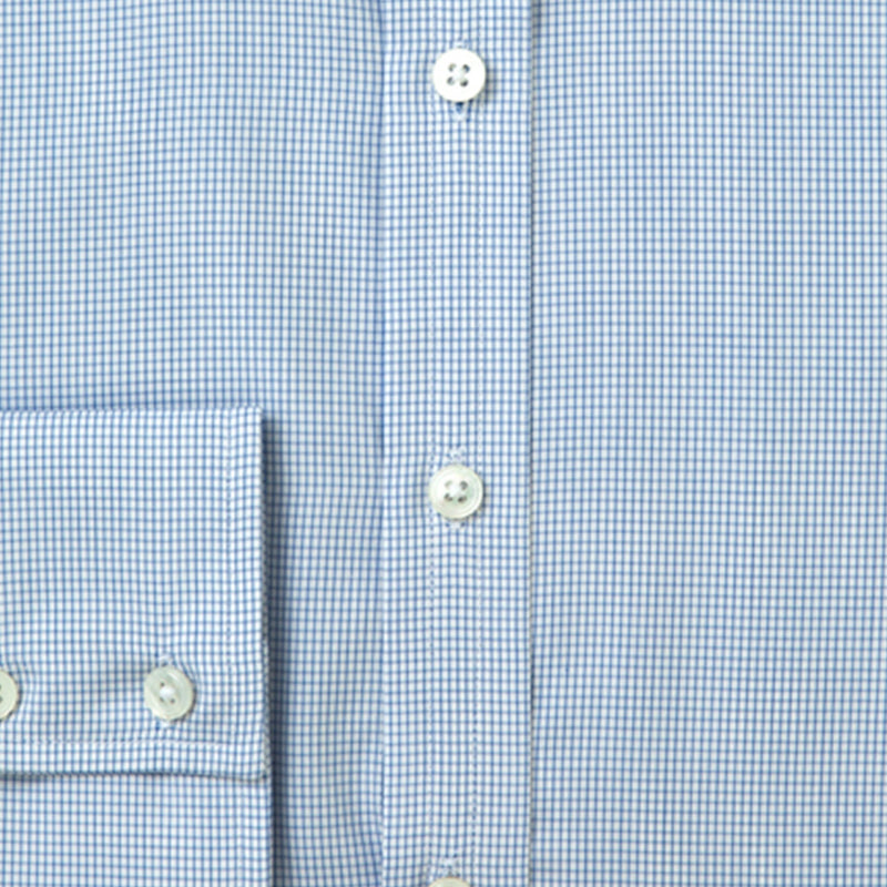 Navy Windowpane Check Cotton Shirt freeshipping - Emma Willis