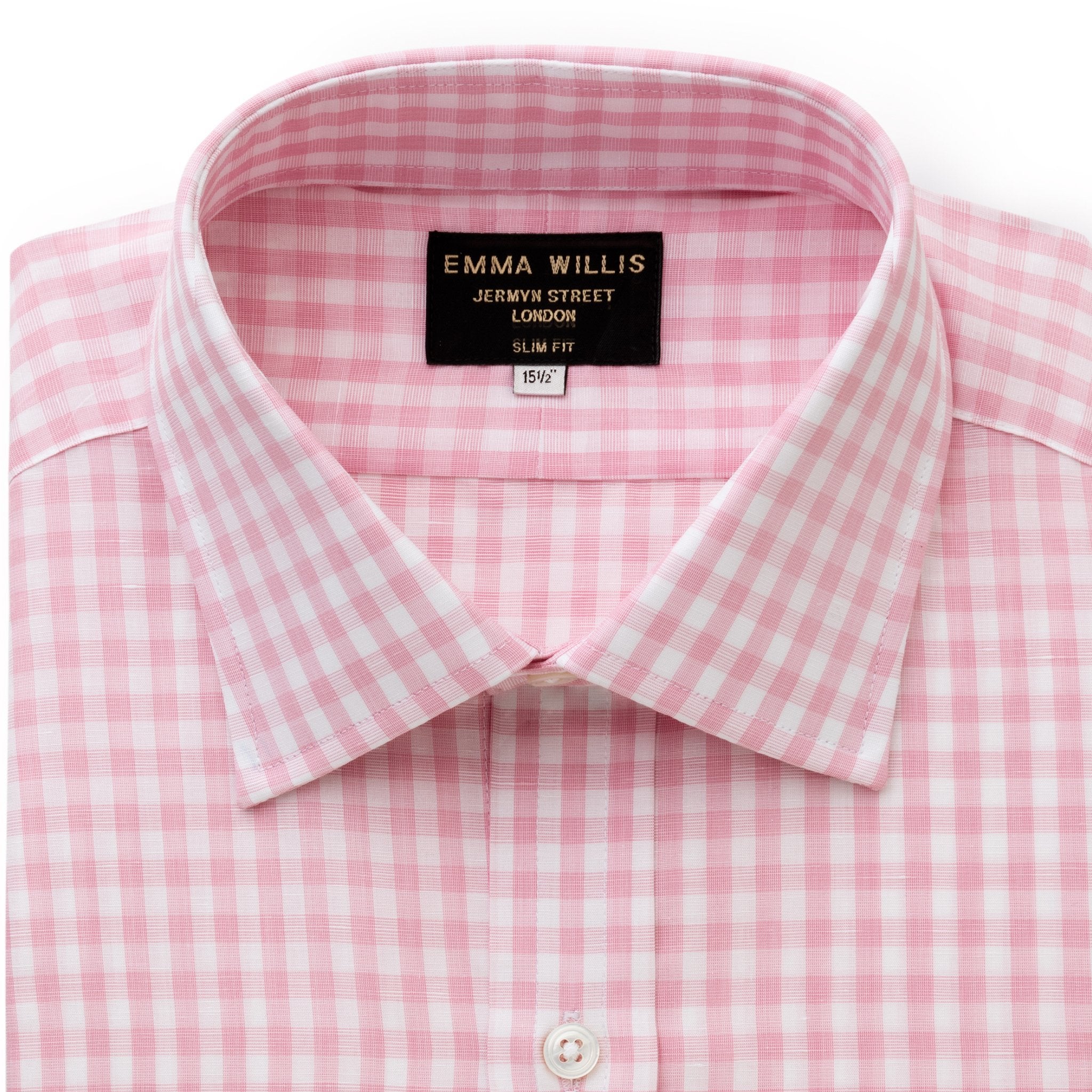 Pink Gingham Zephirlino Shirt - Bespoke freeshipping - Emma Willis