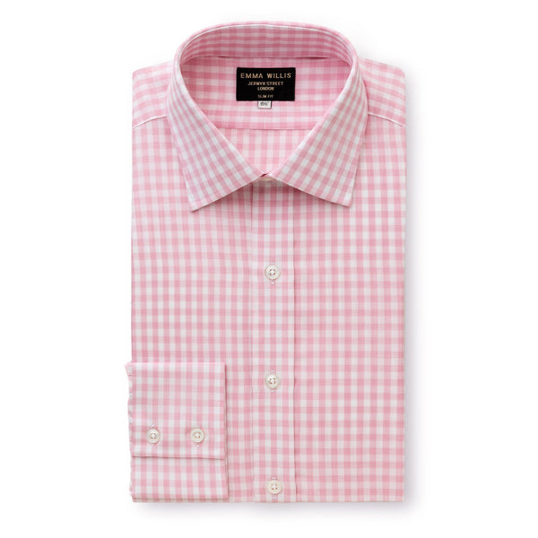 Pink Gingham Zephirlino Shirt - Bespoke freeshipping - Emma Willis