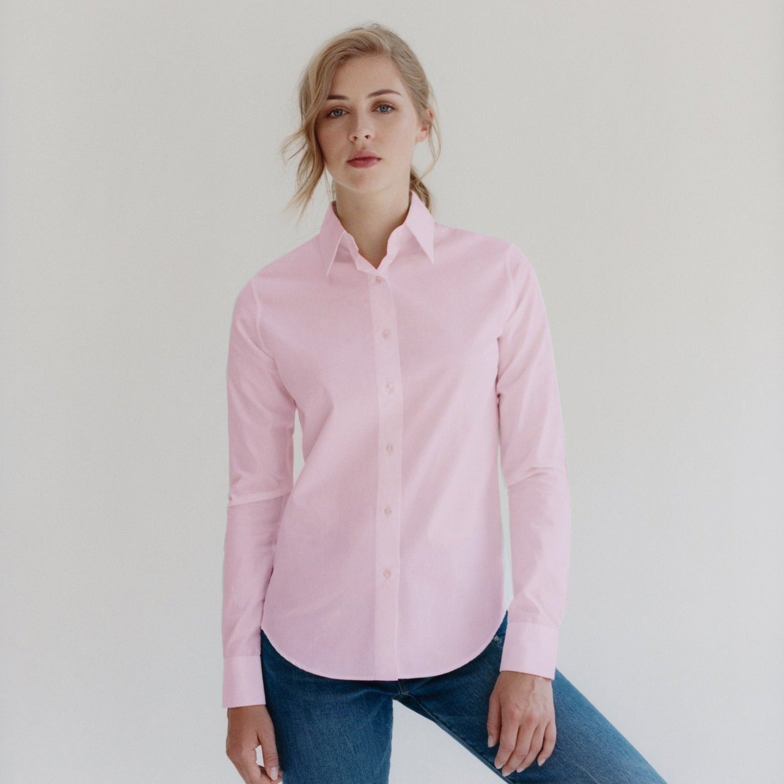 Pink Superior Cotton Slim Fit freeshipping - Emma Willis