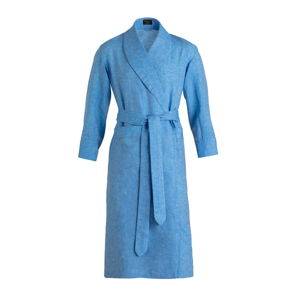 Sea Blue Linen Dressing Gown - New - Emma Willis