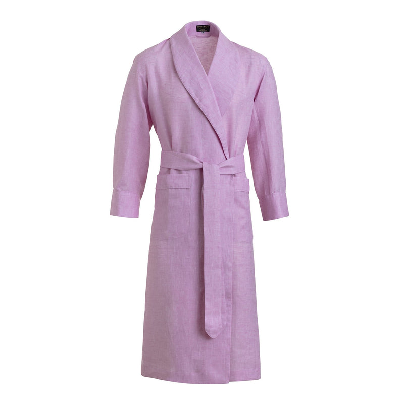 Shell Pink Linen Dressing Gown - New - Emma Willis