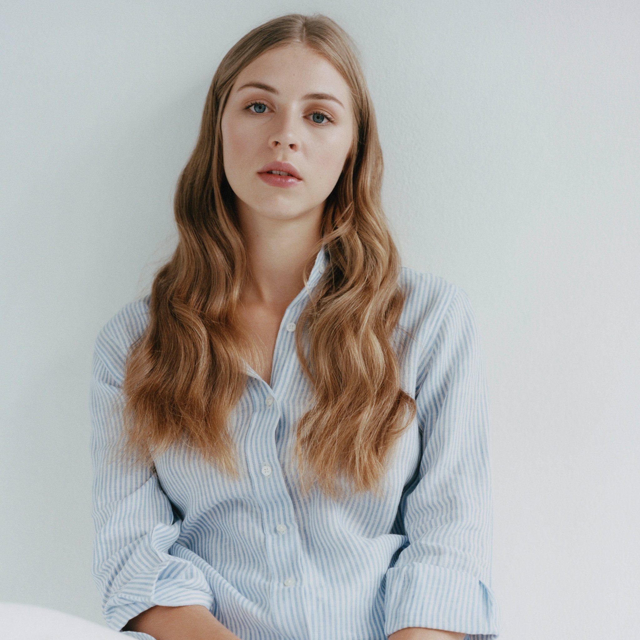 Sky Bengal Stripe Linen Drew Shirt freeshipping - Emma Willis