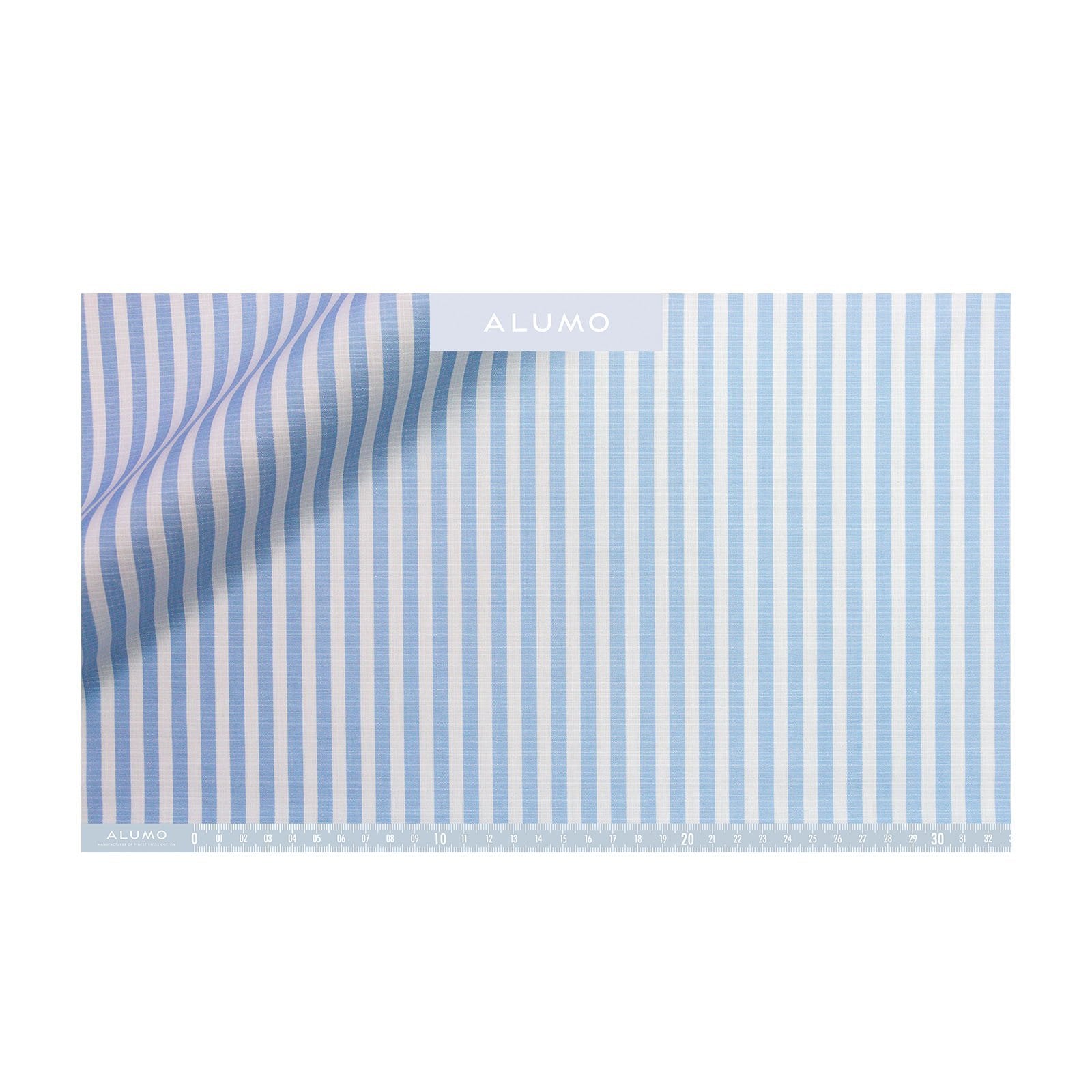 Sky Butcher Stripe Arolla Cotton Shirt - Bespoke - New - Emma Willis