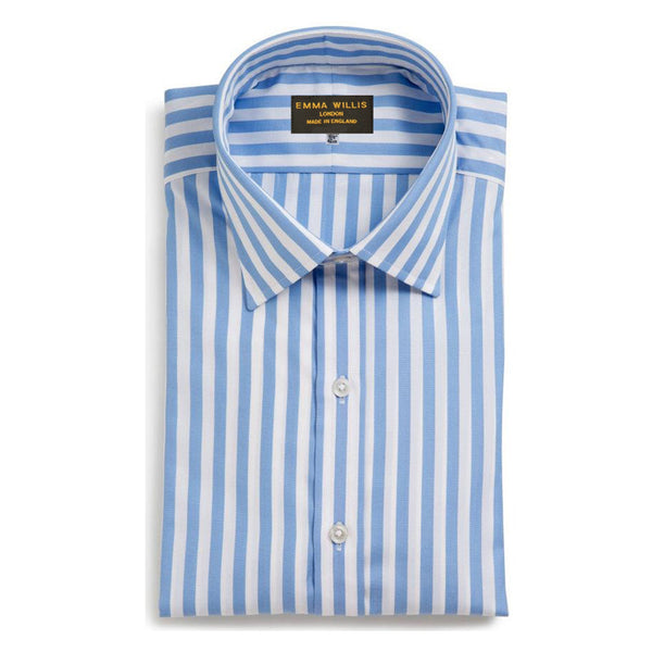 Sky Butcher Stripe Cotton Shirt - Bespoke freeshipping - Emma Willis
