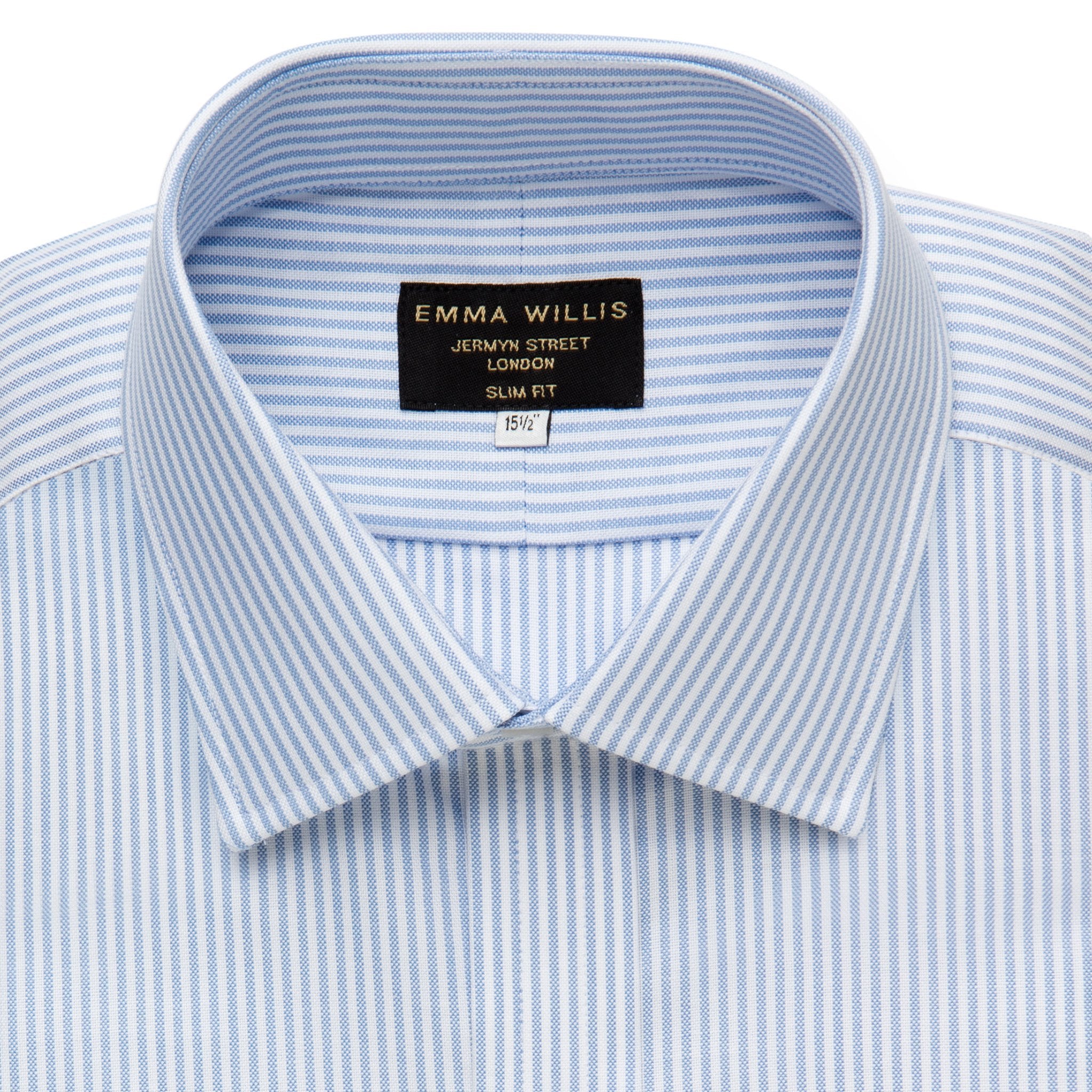 Sky Oxford Stripe Cotton Shirt freeshipping - Emma Willis