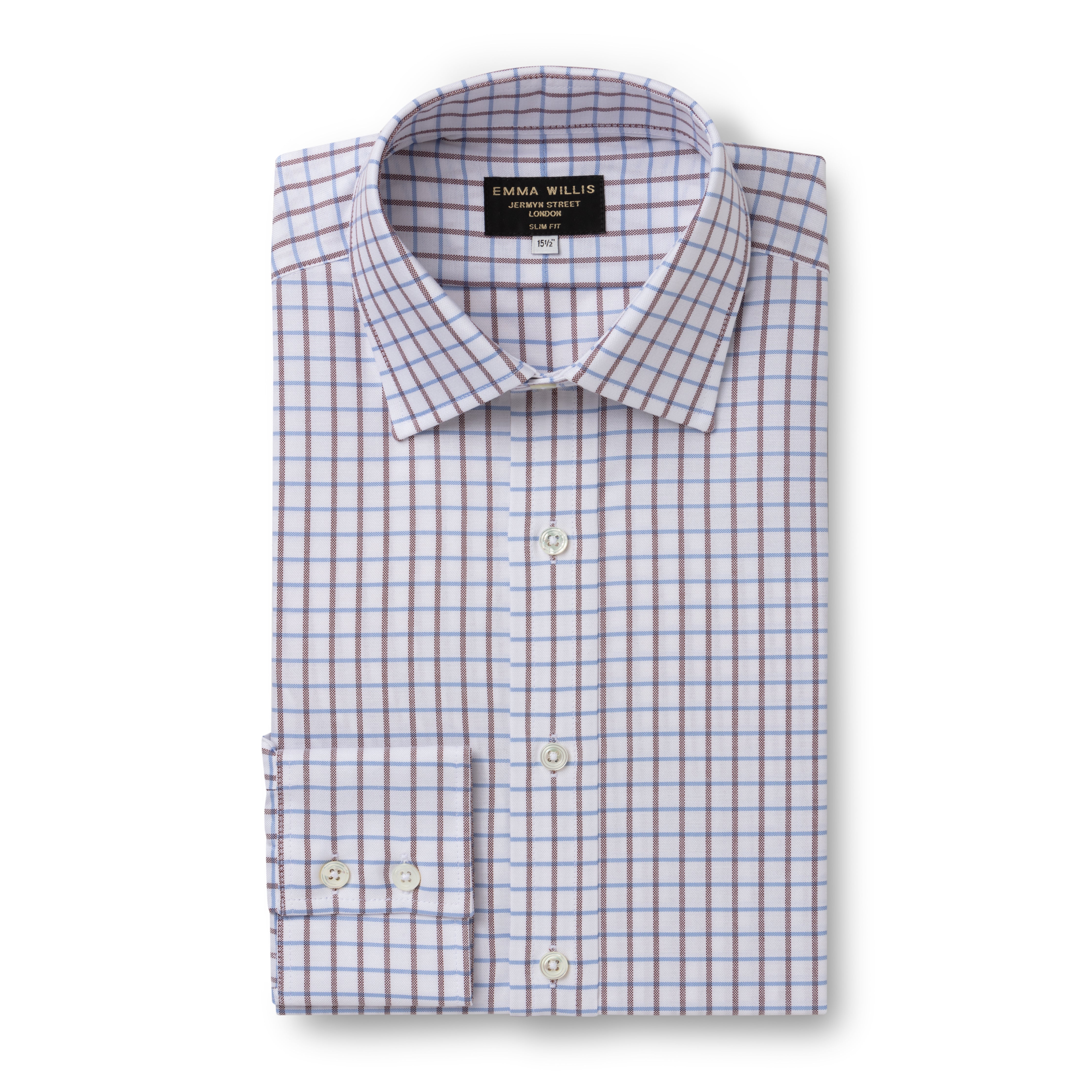 Sky/Nutmeg Oxford Check Shirt - Emma Willis