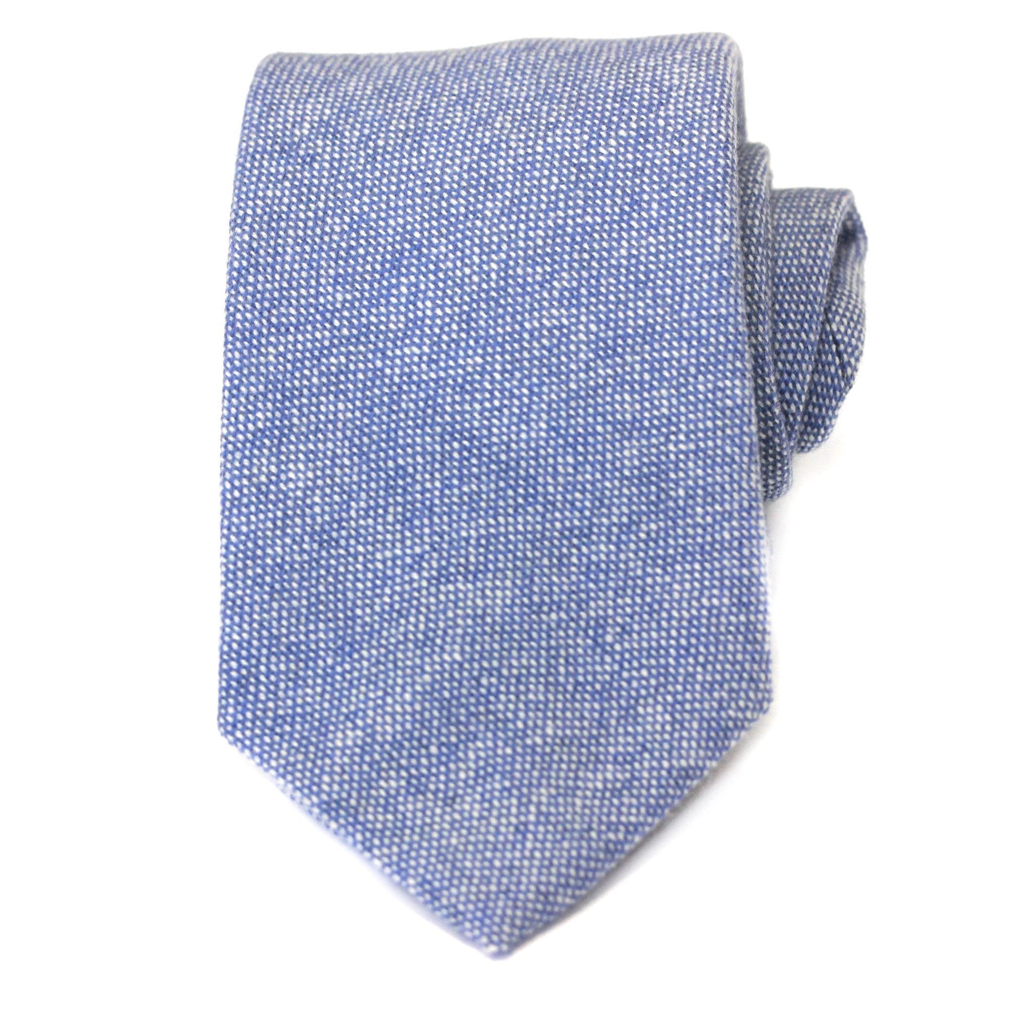 Sky/White Warp Cashmere Tie freeshipping - Emma Willis