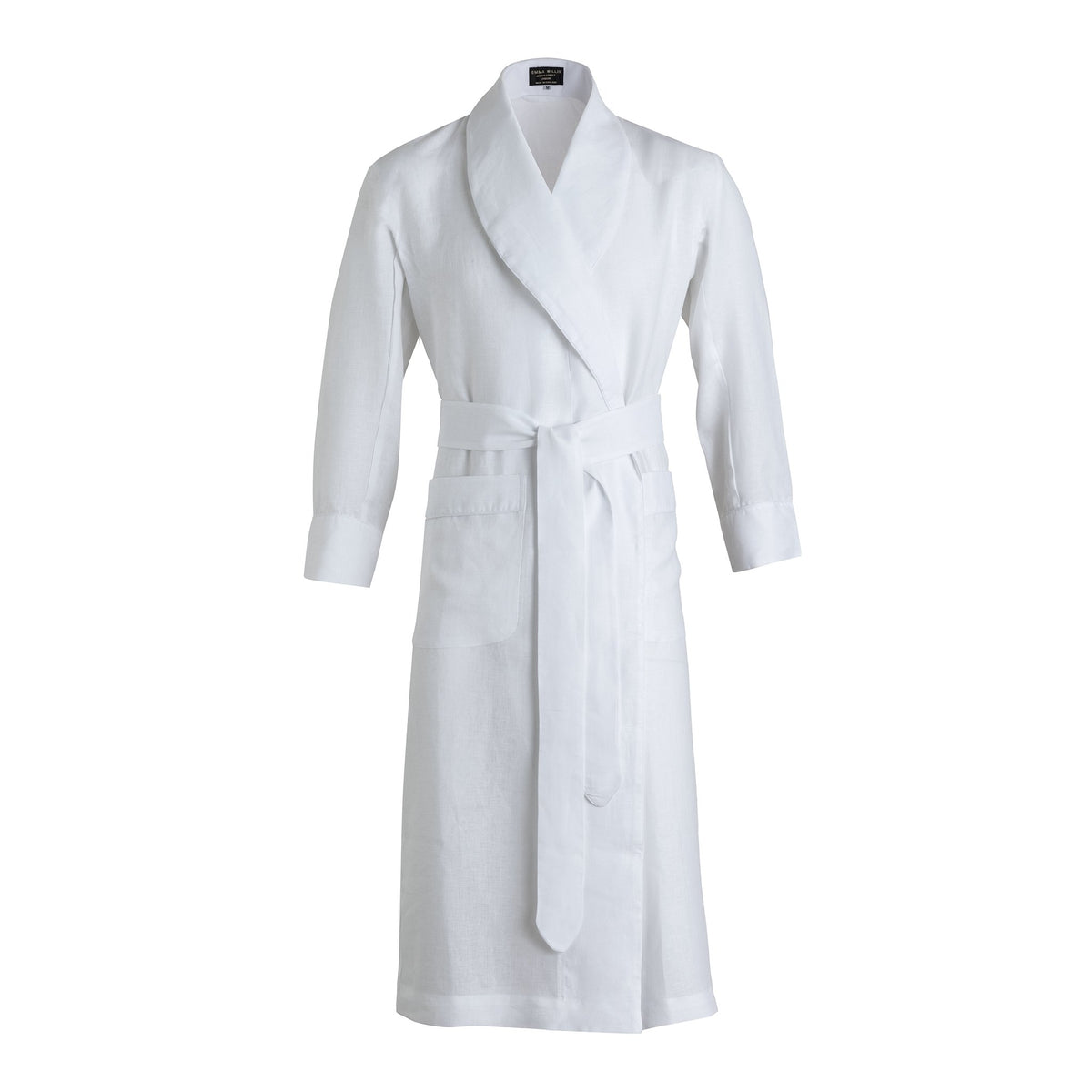 knee length dresses for ladies The Linen Edit Womens White Long Dressing Gown main image 1