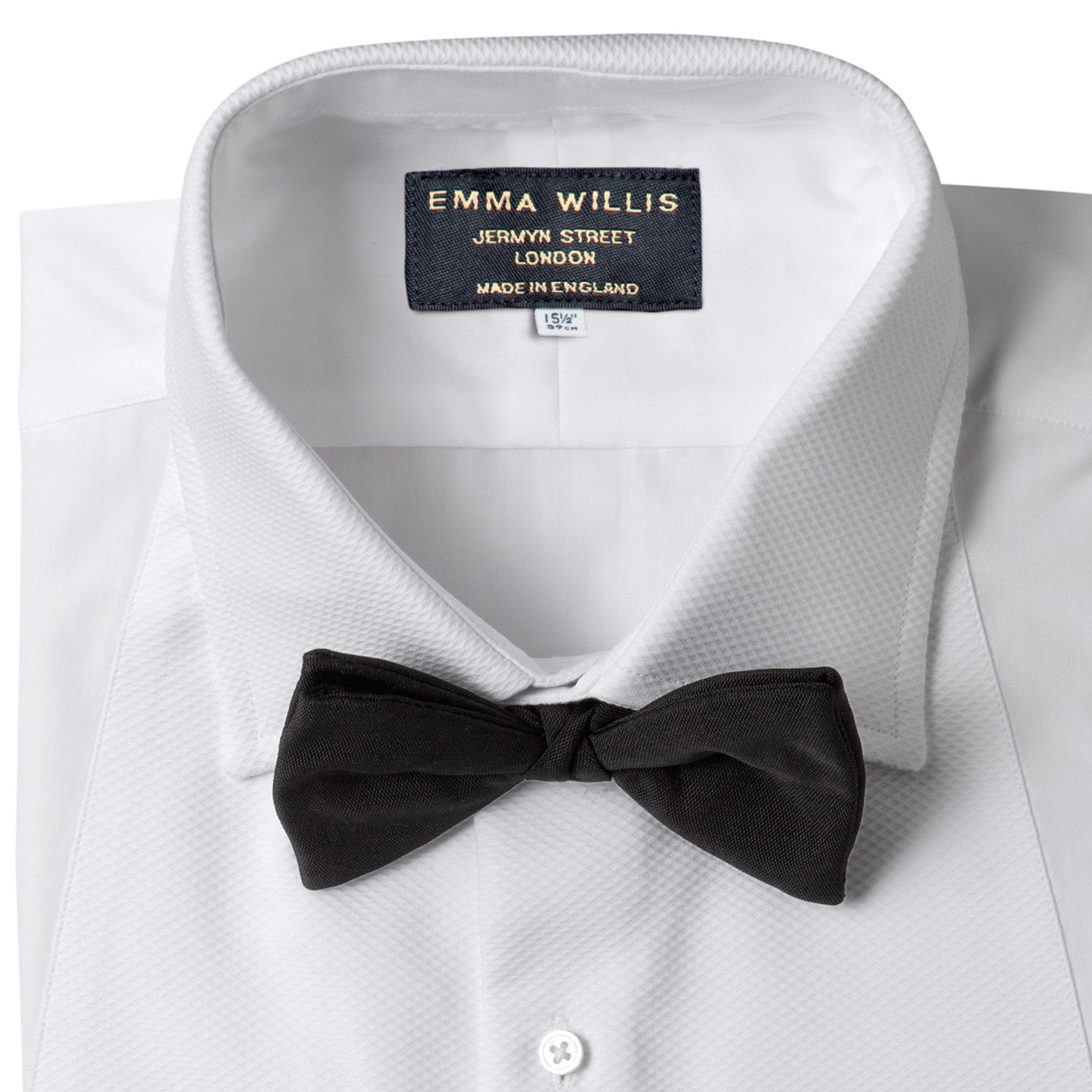 White Pique Bib Cotton Shirt - Bespoke freeshipping - Emma Willis