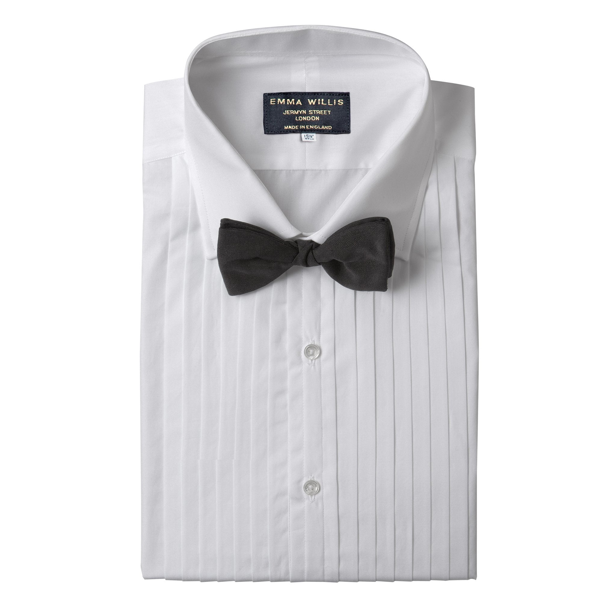 White Pleated Bib Cotton Shirt - Bespoke freeshipping - Emma Willis