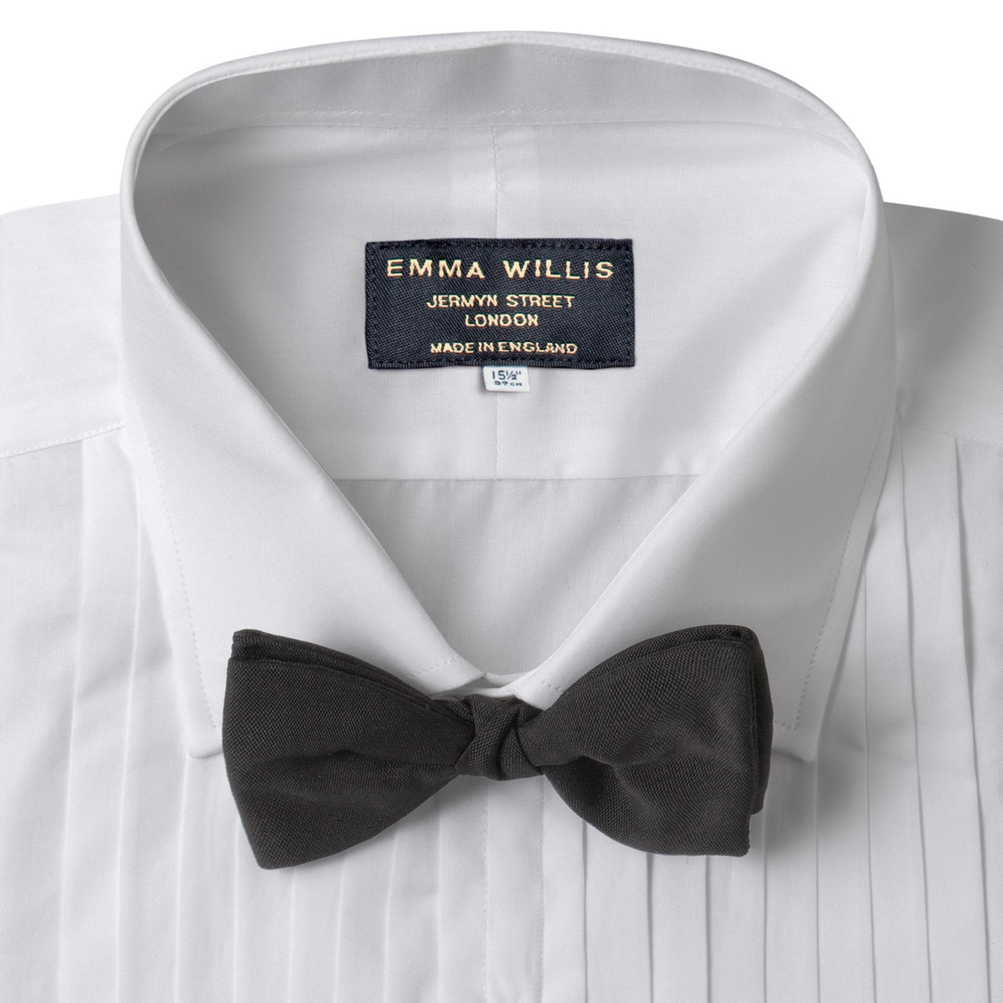 White Pleated Bib Cotton Shirt - Bespoke freeshipping - Emma Willis